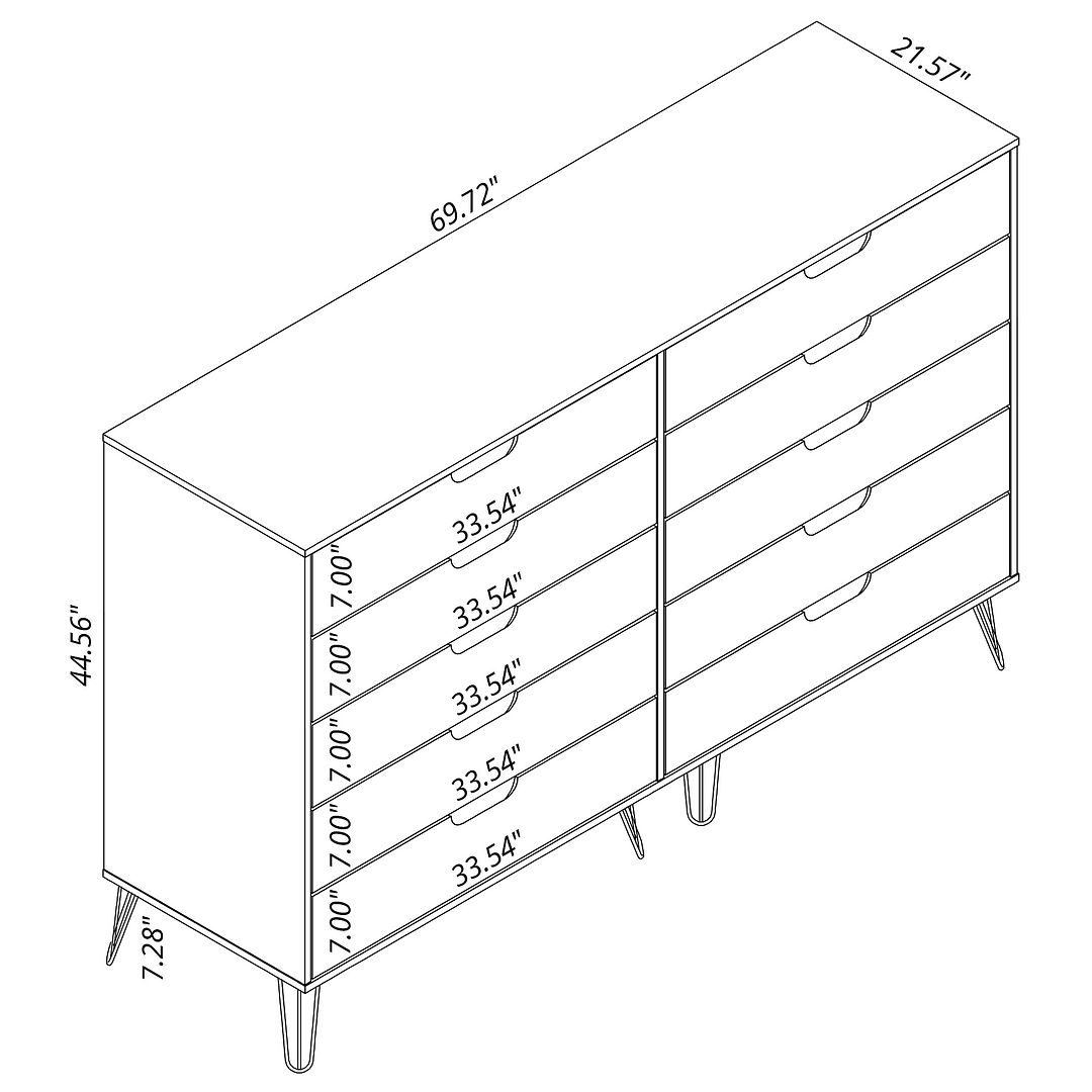 10-Drawer Double Dresser