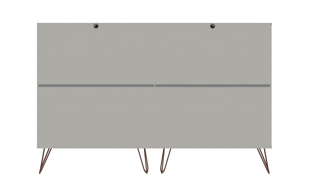 Rockefeller 10-Drawer Tall MDF Double Dresser w/Metal Legs