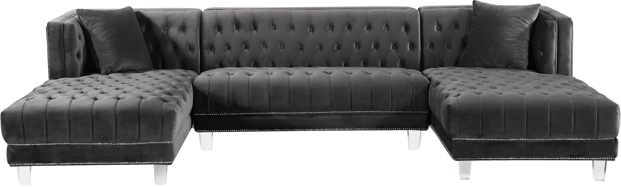Moda Velvet 3-Piece Sectional