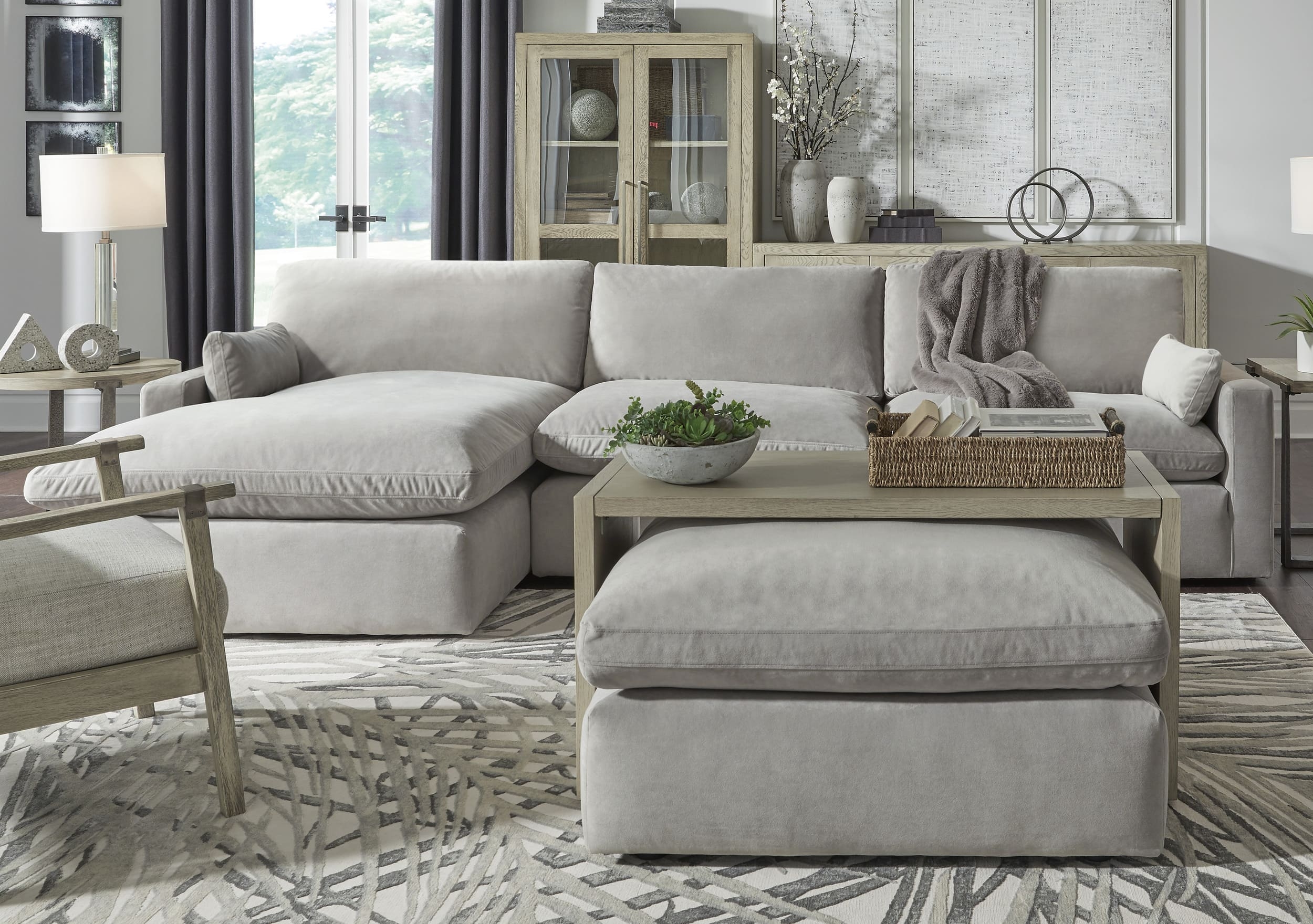 Sophie Polyester Oversized Accent Ottoman