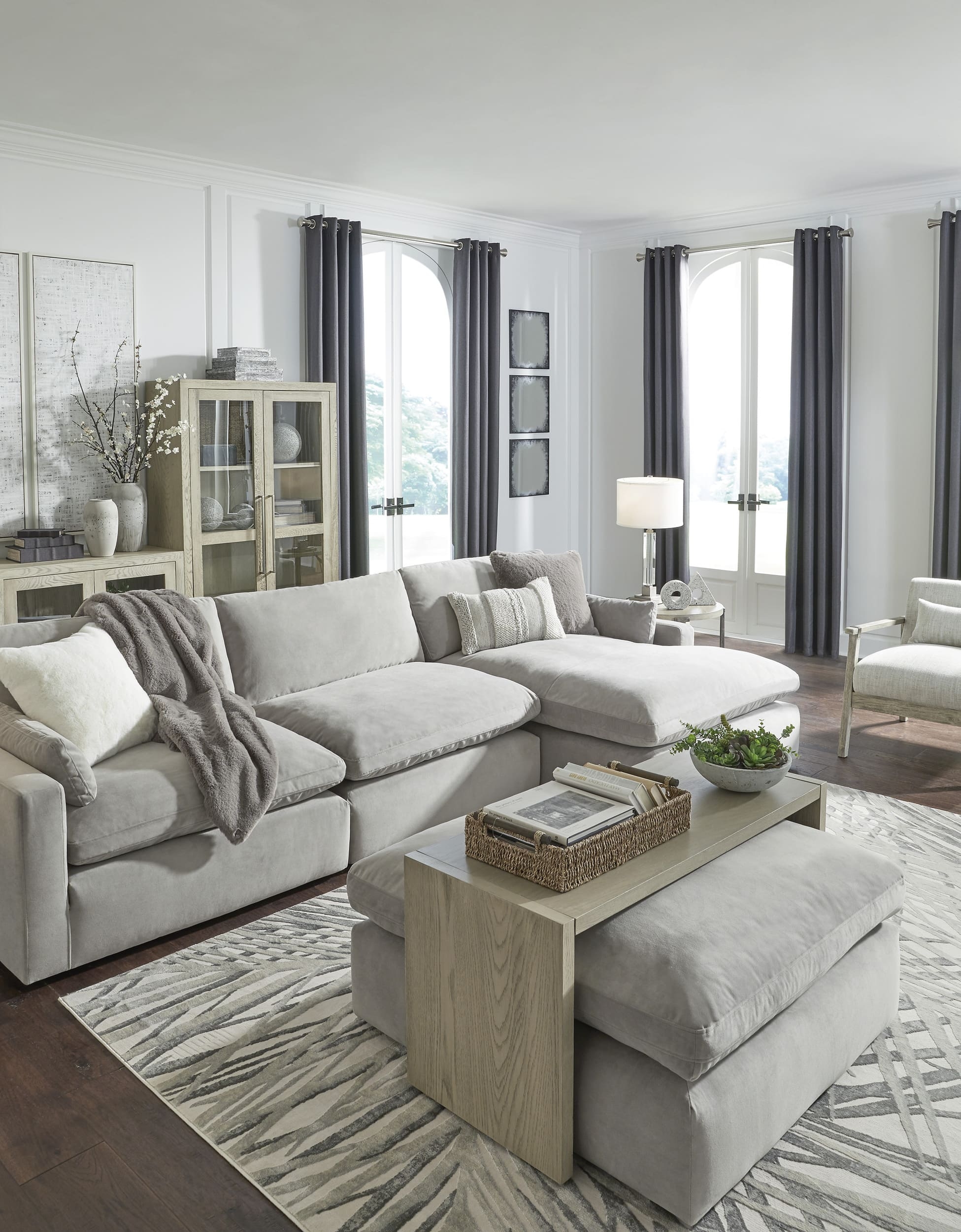 Sophie Polyester Oversized Accent Ottoman