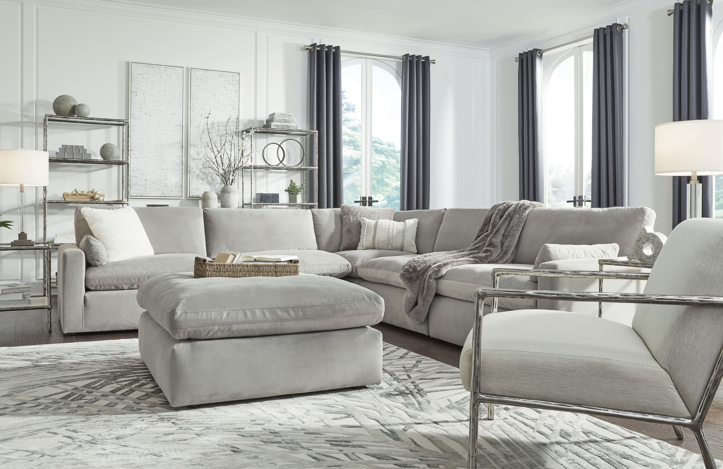 Sophie Polyester Oversized Accent Ottoman