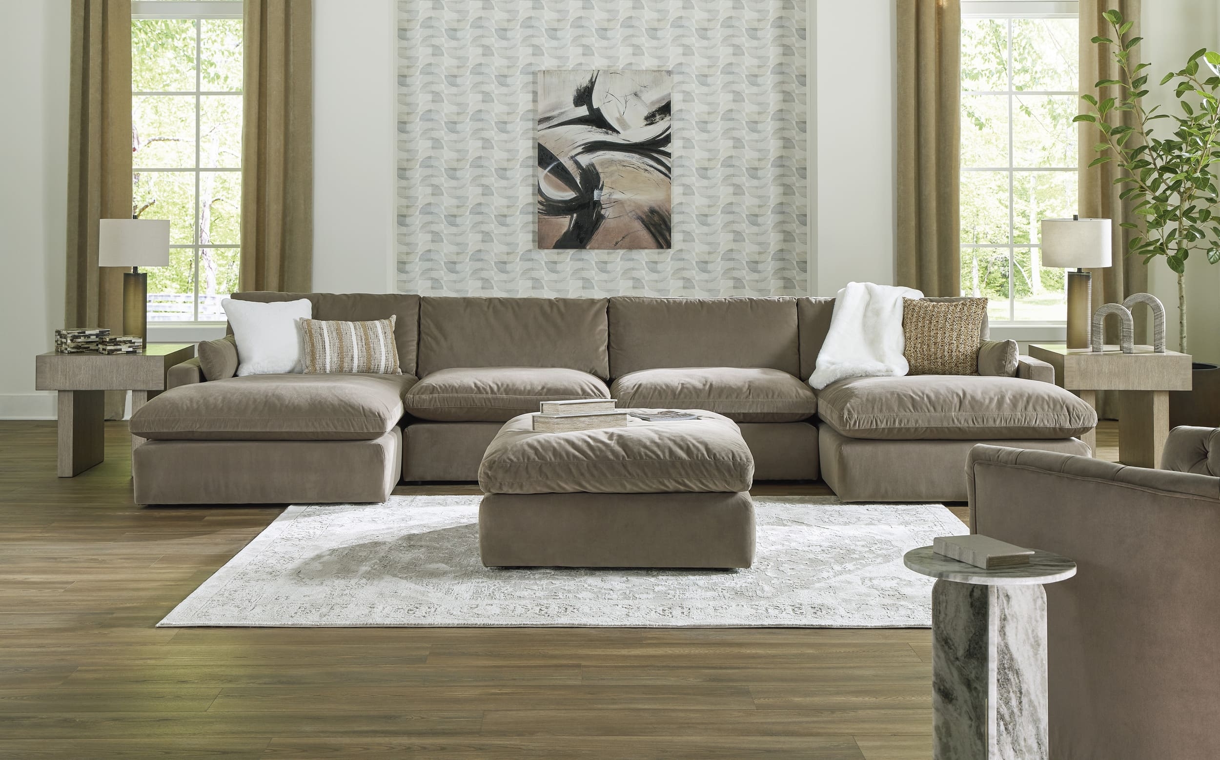 Sophie Polyester Oversized Accent Ottoman
