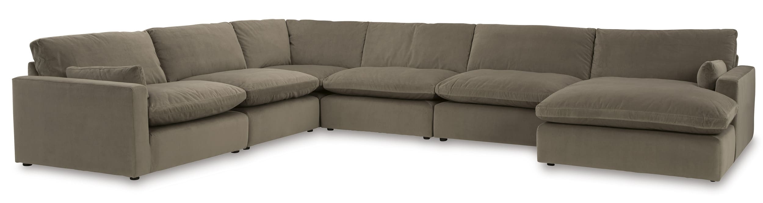 Sophie 6-Piece Polyester U-Shaped Modular Sectional Sofa w/Right Arm Chaise Facing