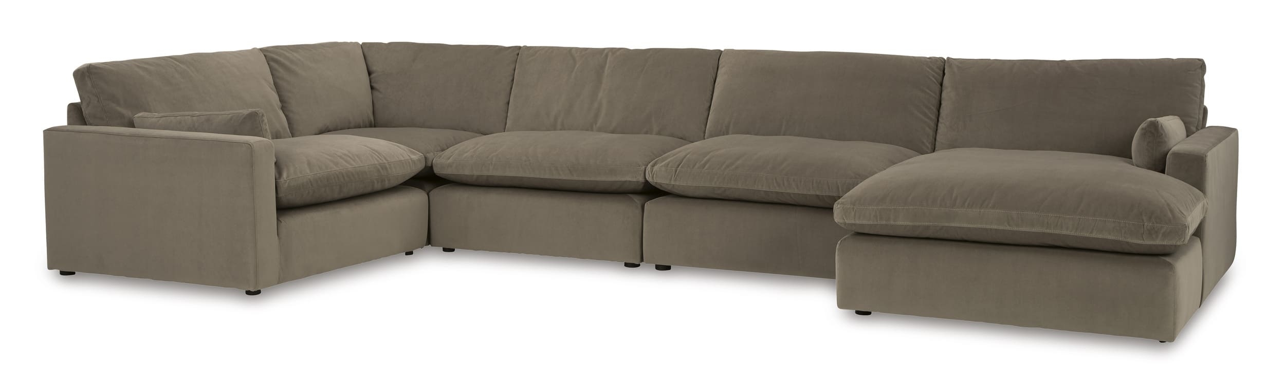 Sophie 5-Piece Polyester U-Shaped Modular Sectional Sofa w/Right Arm Chaise Facing