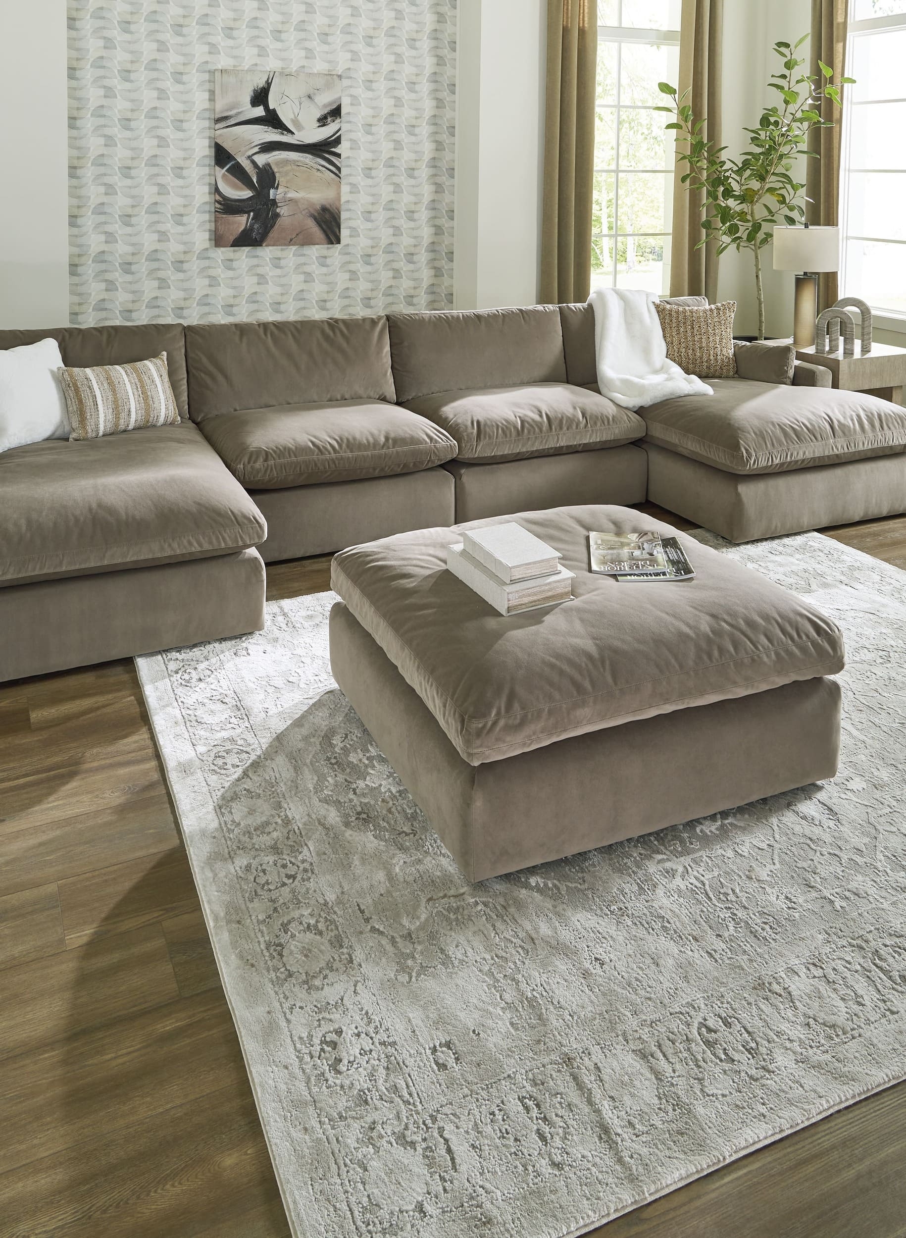 Sophie Polyester Oversized Accent Ottoman