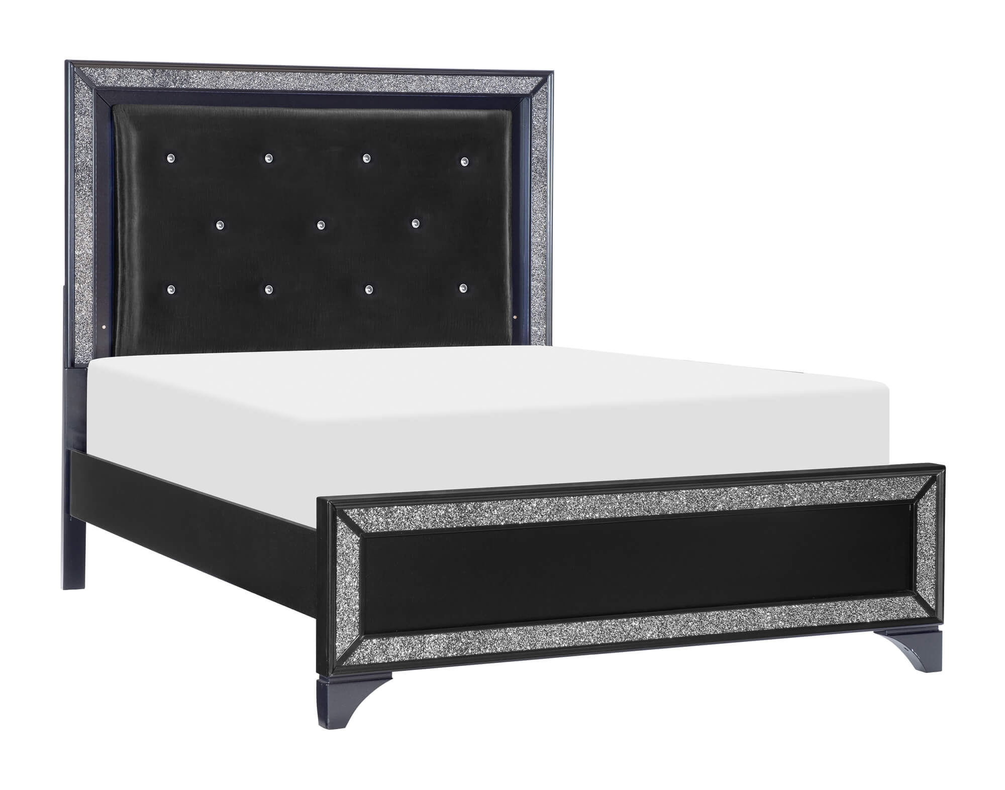 Salon Tufted Leatherette Bedroom Set w/ LED Lighting
