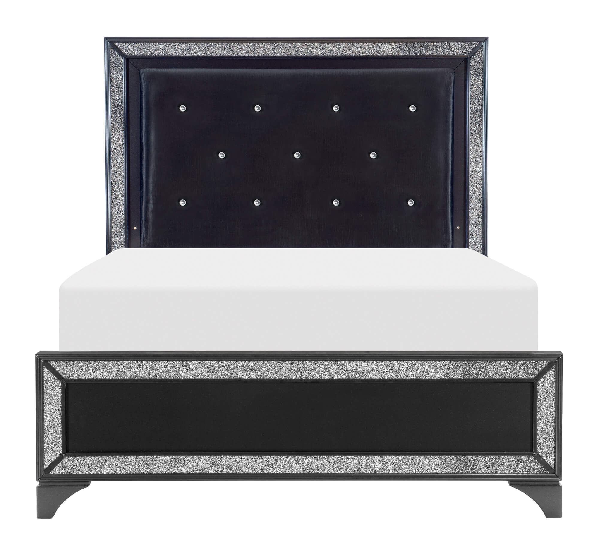 Salon Tufted Leatherette Bedroom Set w/ LED Lighting