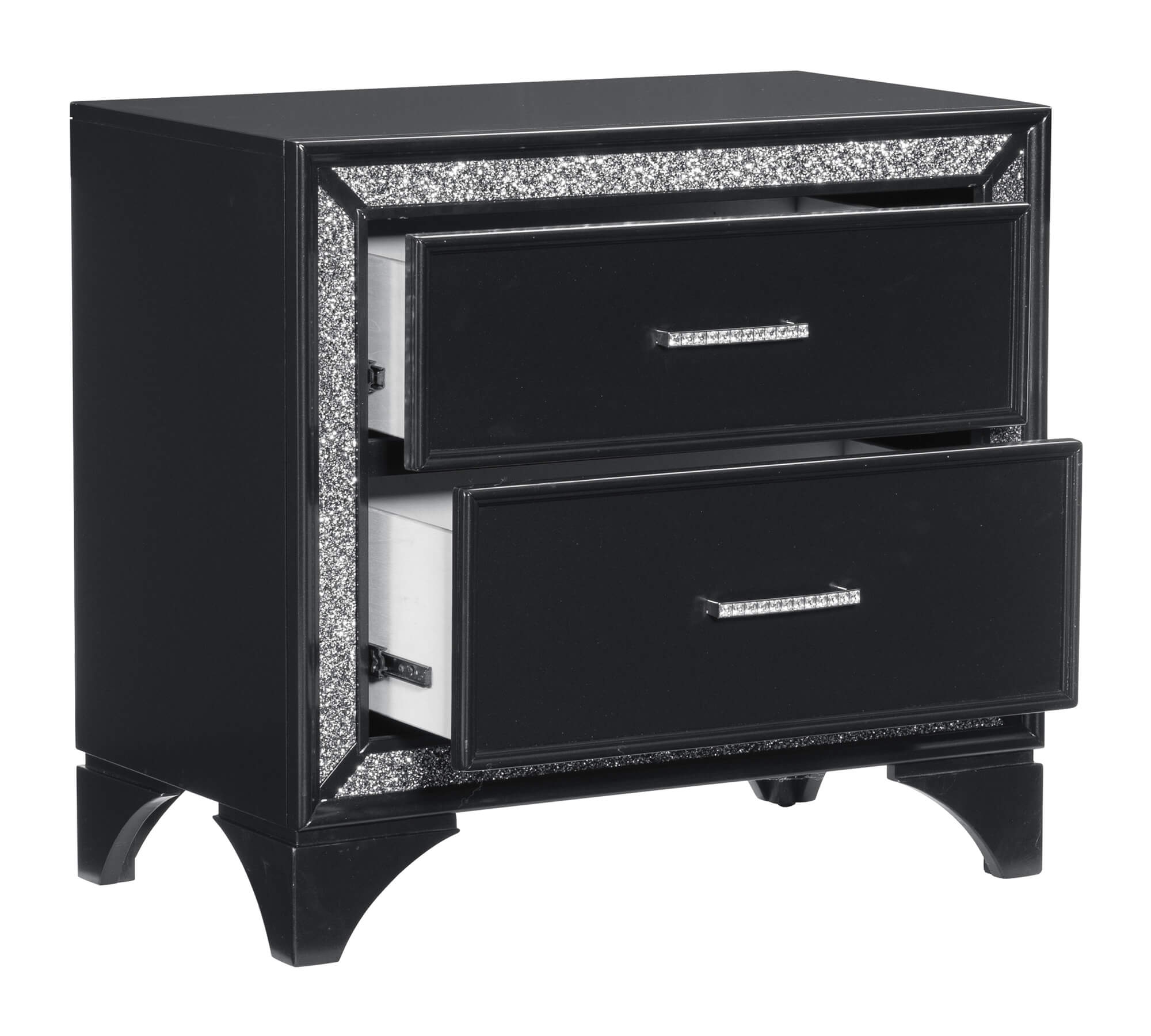 Salon Tufted Leatherette Bedroom Set w/ LED Lighting