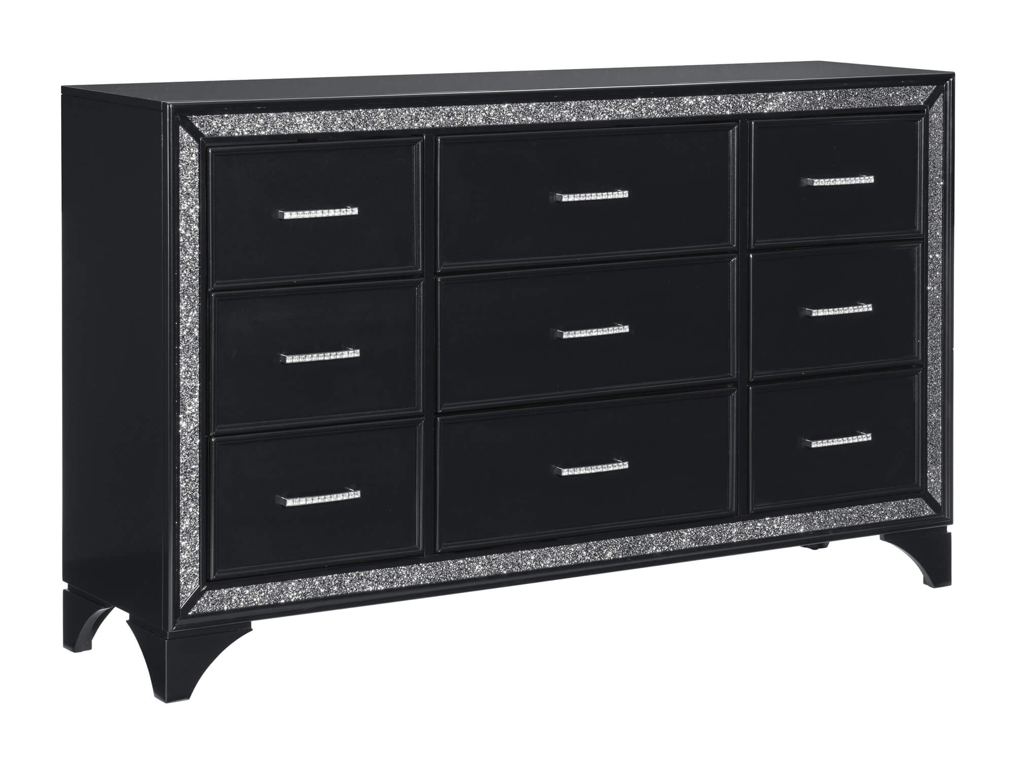 Salon Tufted Leatherette Bedroom Set w/ LED Lighting