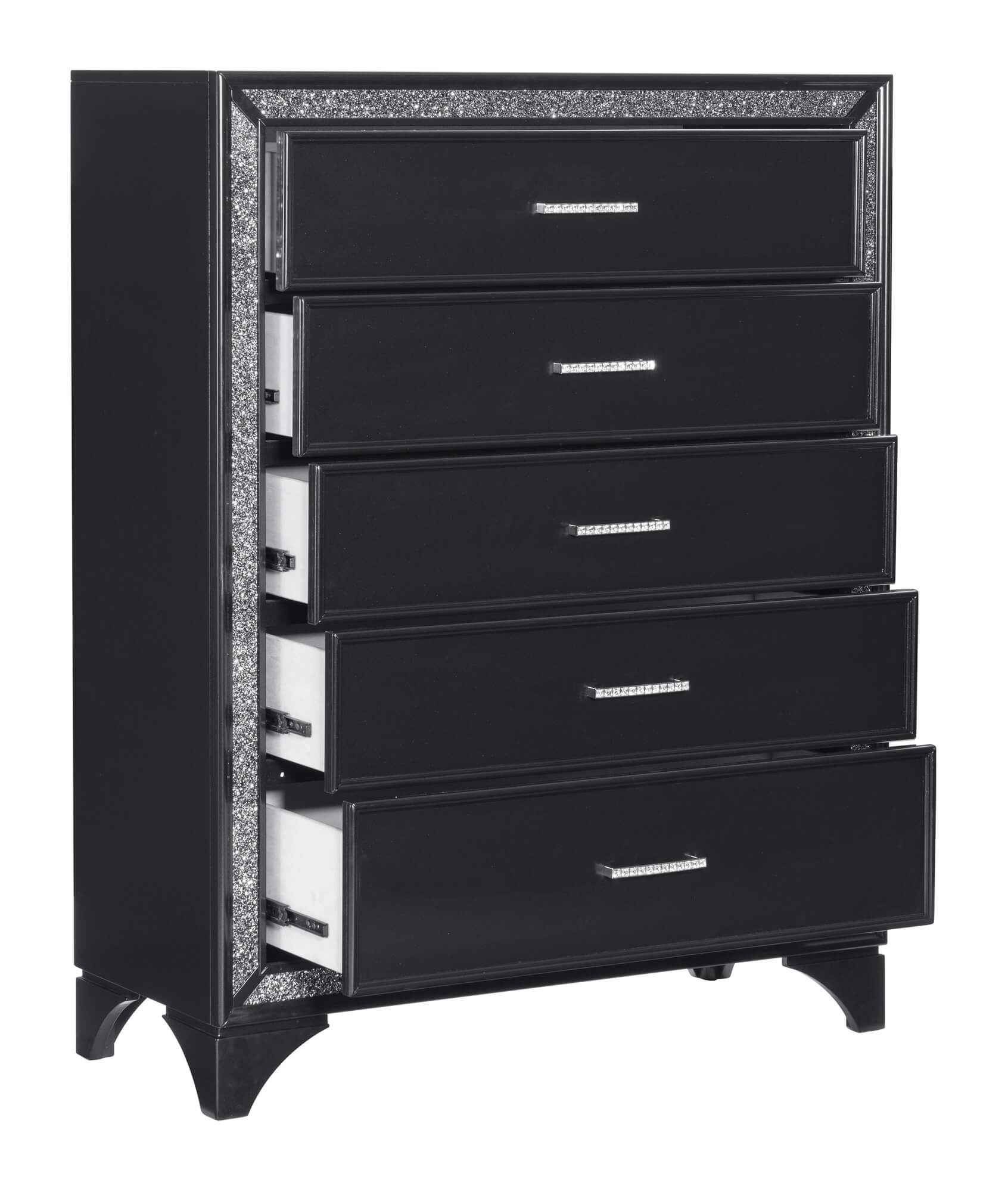 Salon Tufted Leatherette Bedroom Set w/ LED Lighting