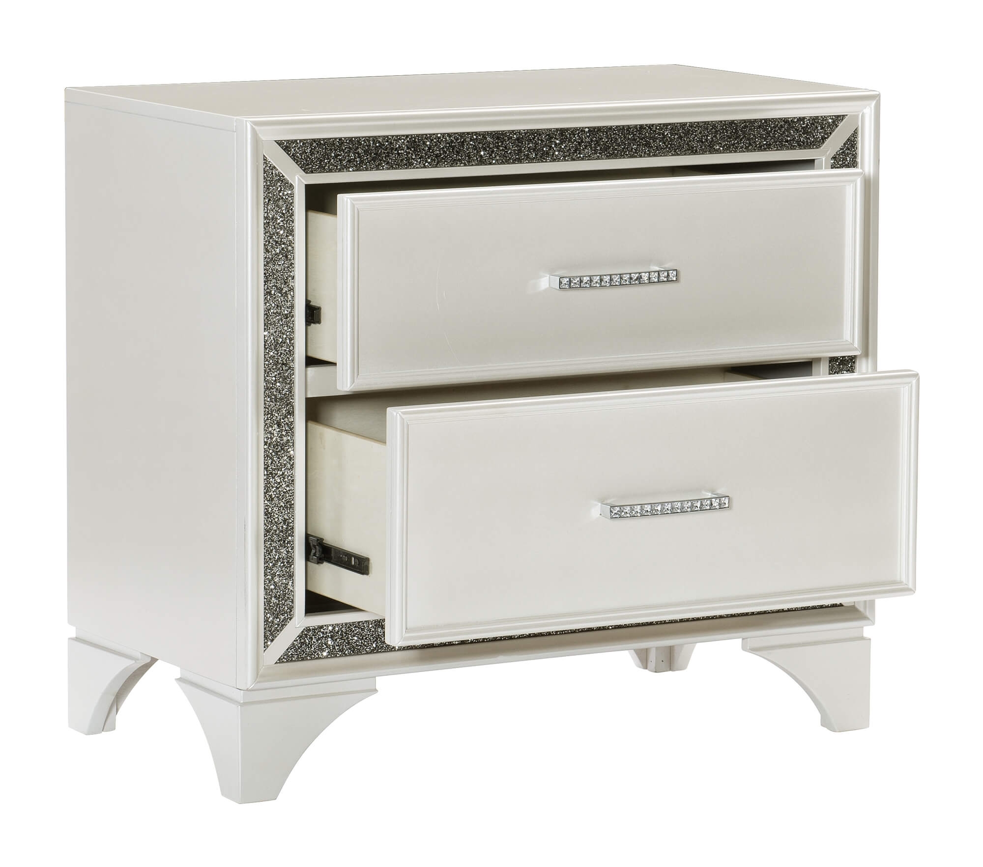 Salon Tufted Leatherette Bedroom Set w/ LED Lighting