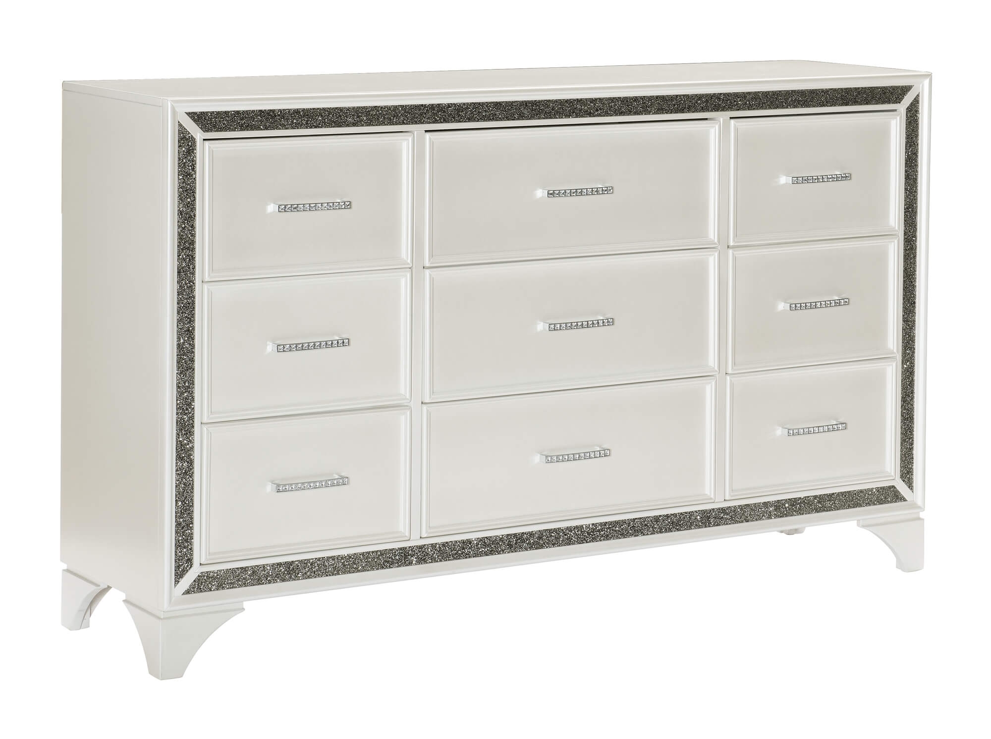 Salon Tufted Leatherette Bedroom Set w/ LED Lighting