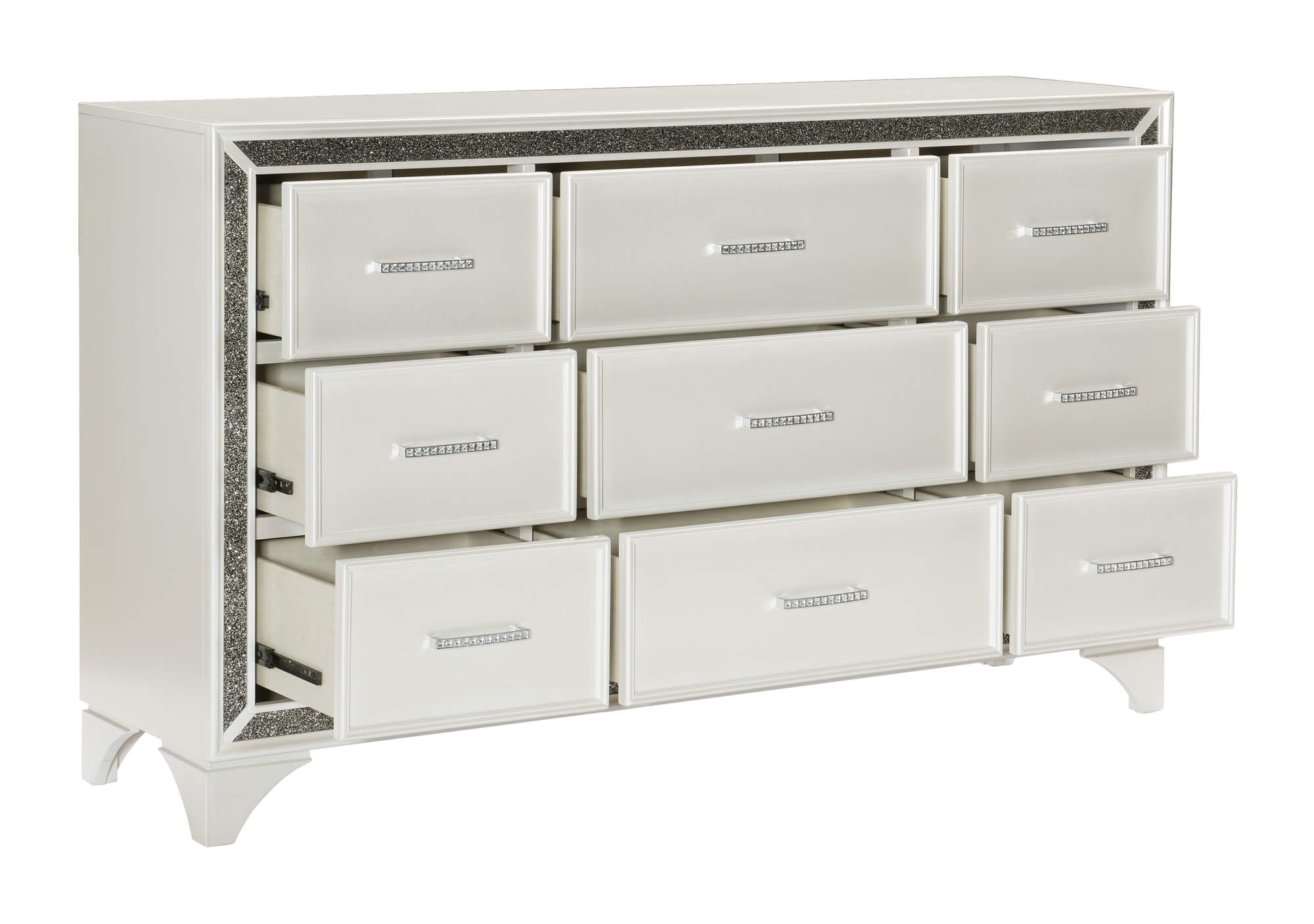 Salon Tufted Leatherette Bedroom Set w/ LED Lighting