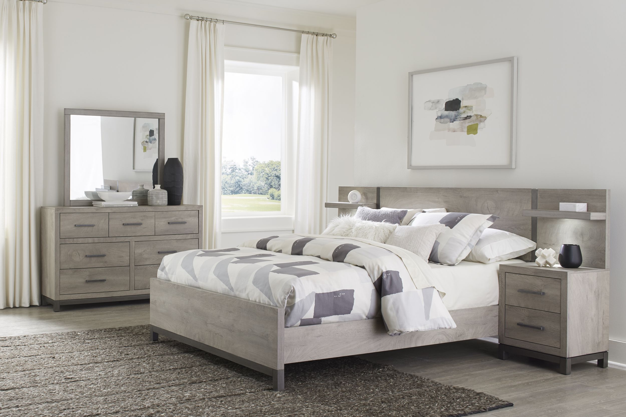 Zephyr Melamine/Wood Eastern King Panel Bed