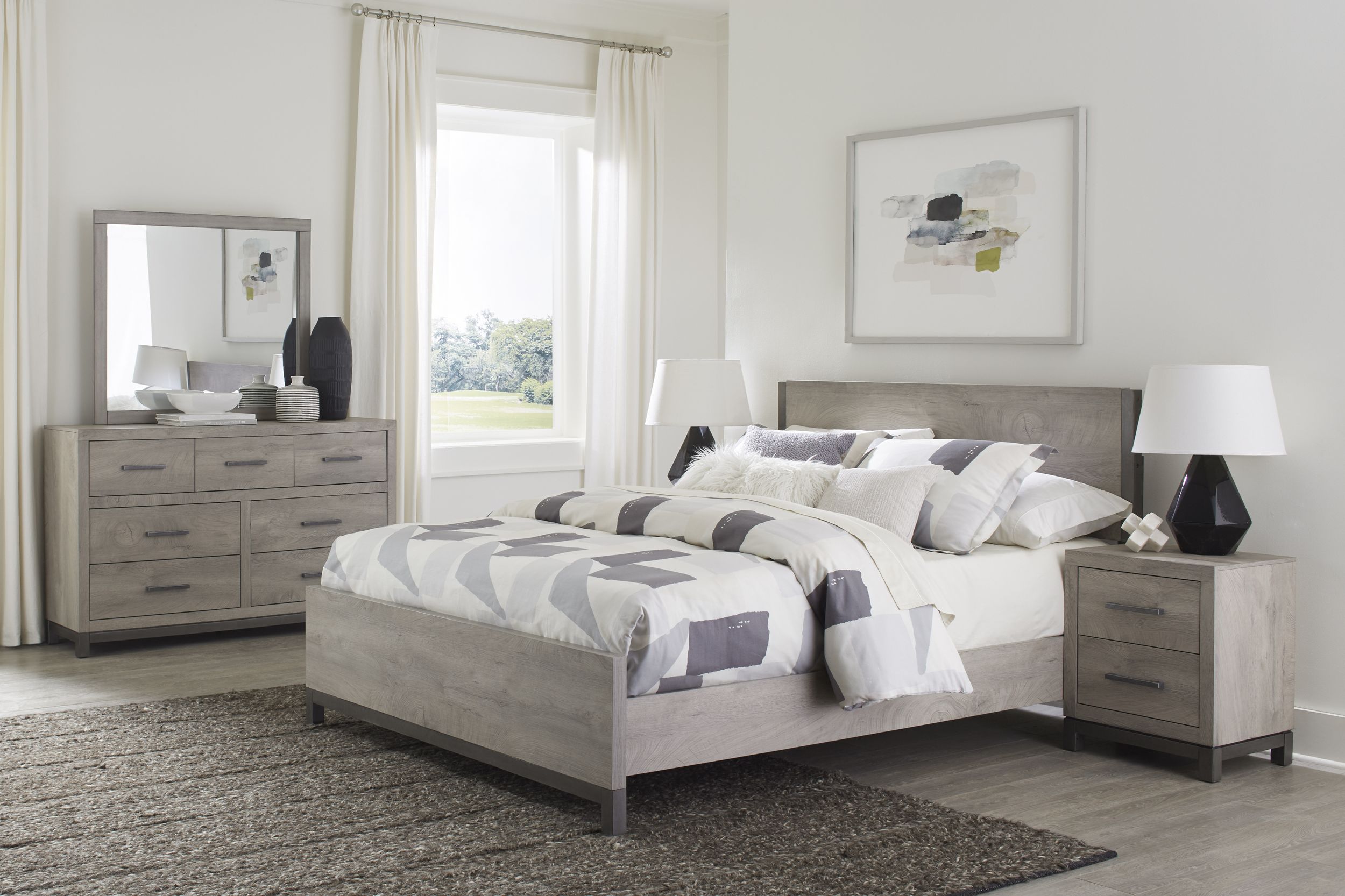 Zephyr Melamine/Wood Queen Panel Bed