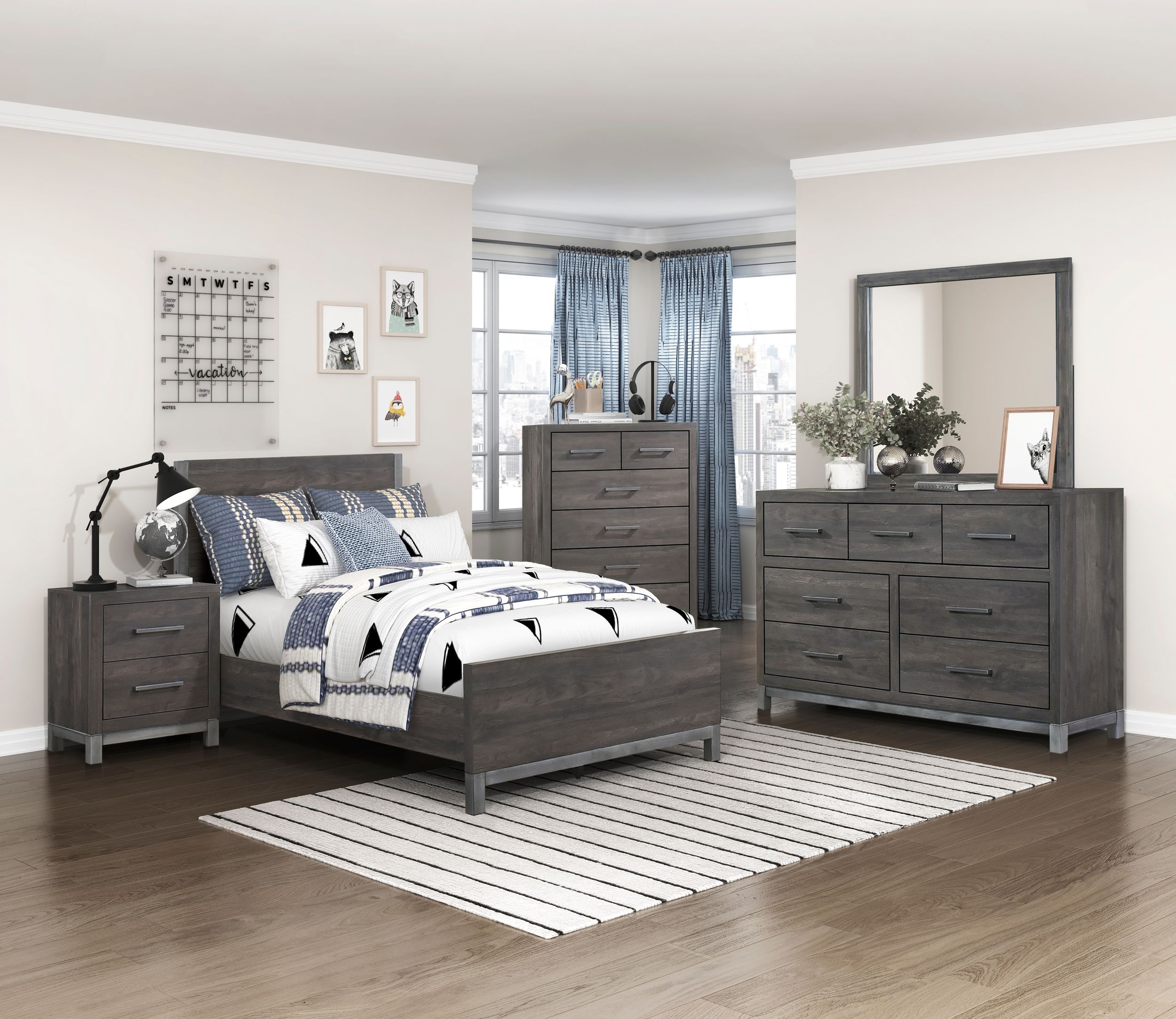 Zephyr Melamine/Wood Panel Bedroom Set