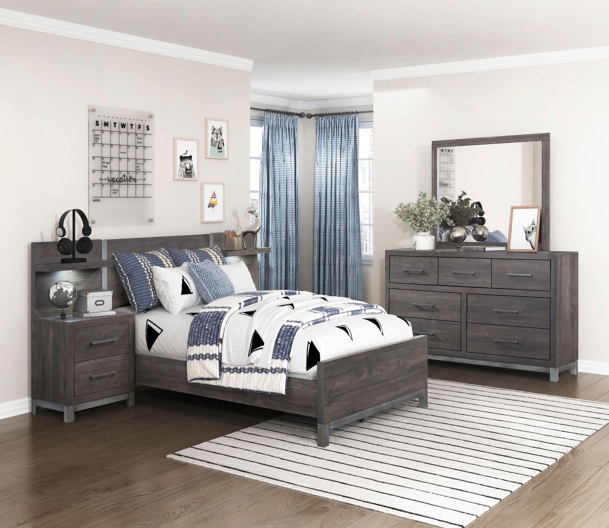 Zephyr Melamine/Wood Panel Bedroom Set