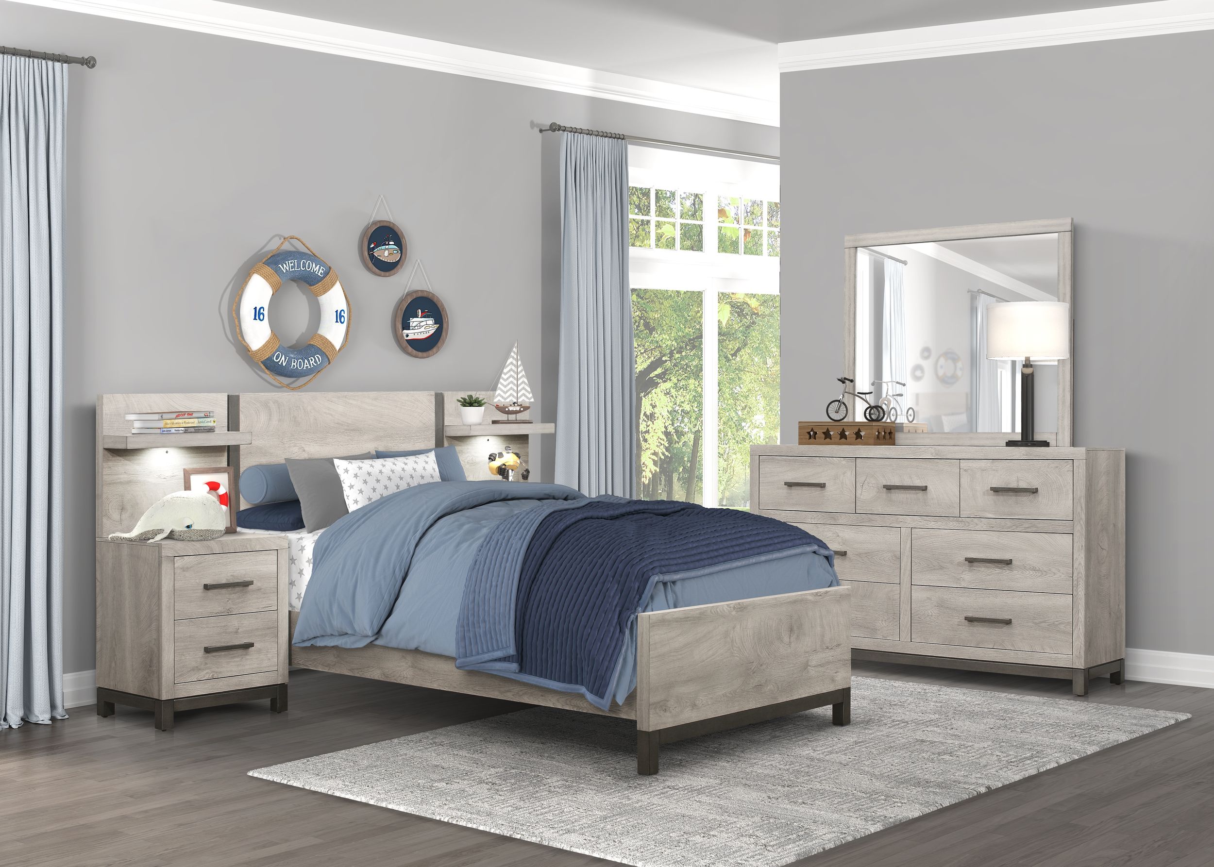 Zephyr Melamine/Wood Panel Bedroom Set