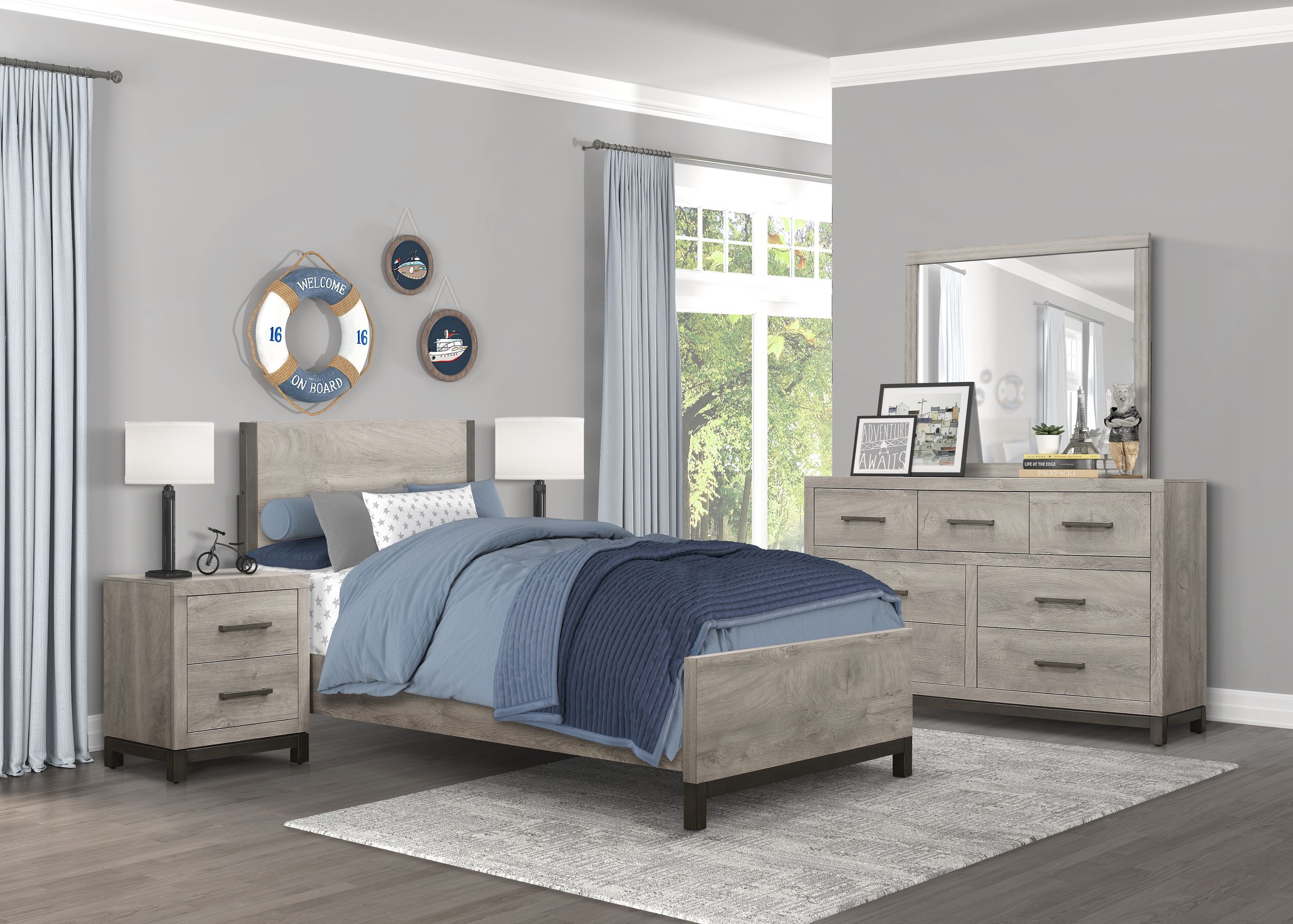 Zephyr Melamine/Wood Panel Bedroom Set