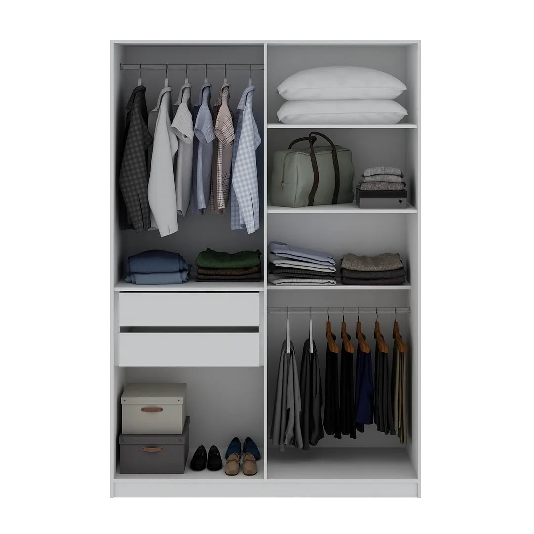 Gramercy 2-Section Freestanding Wardrobe Armoire Closet 