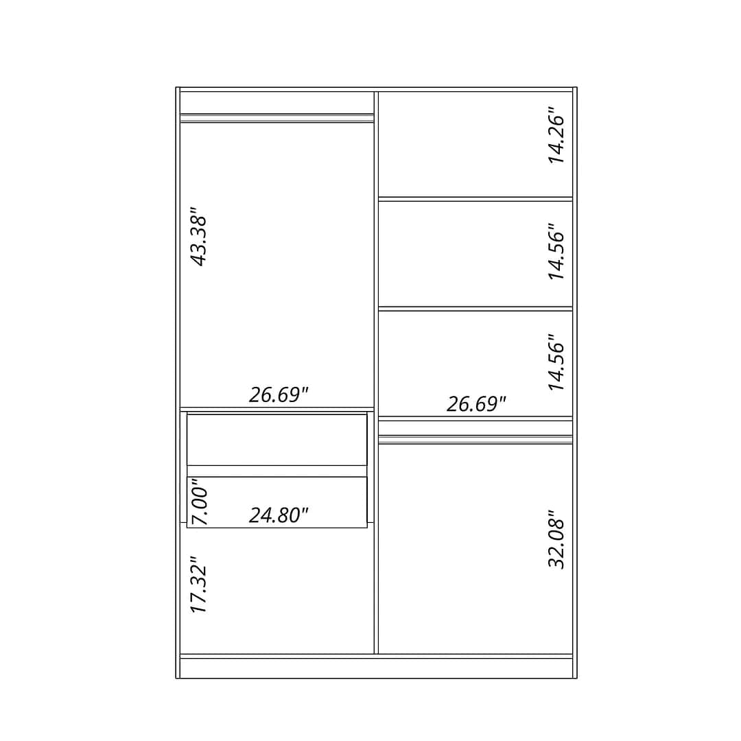 Gramercy 2-Section Freestanding Wardrobe Armoire Closet 