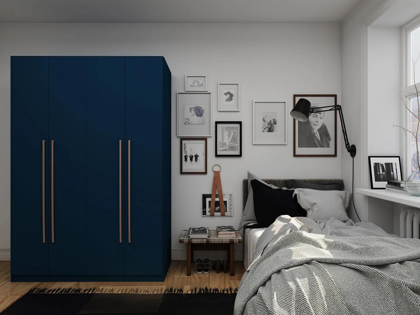 Gramercy 2-Section Freestanding Wardrobe Armoire Closet 