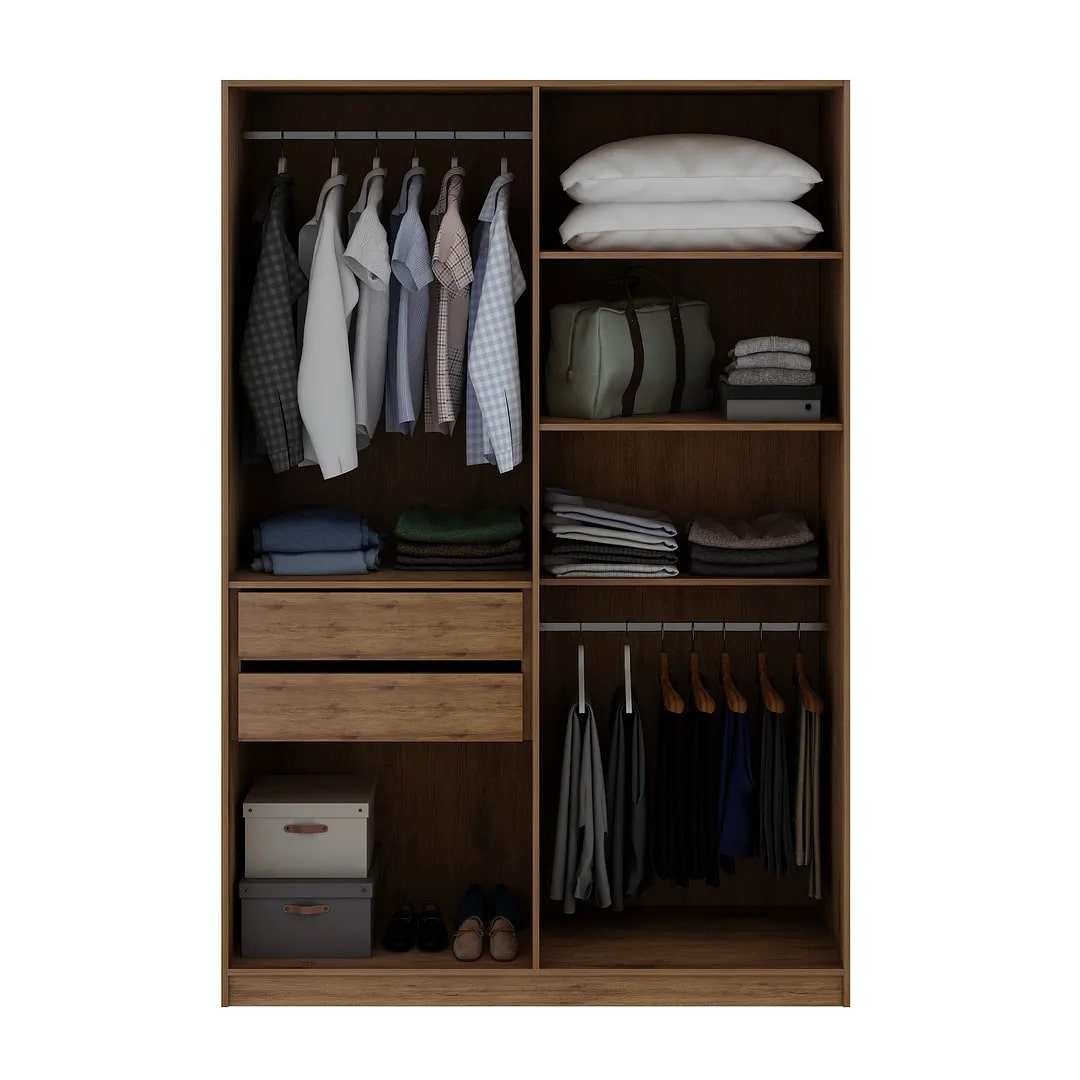 Gramercy 2-Section Freestanding Wardrobe Armoire Closet 