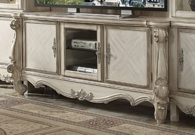 Versailles TV Stand, Bone White by ACME