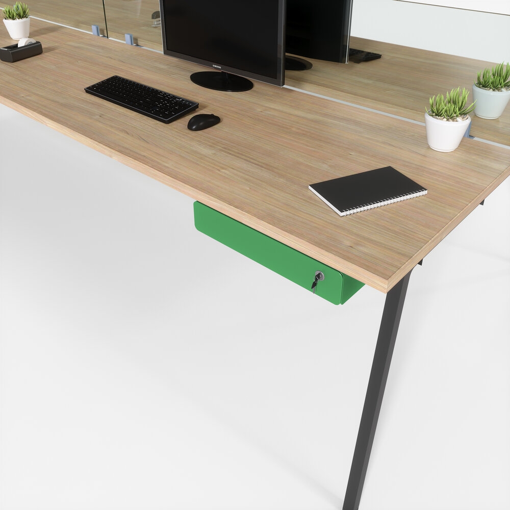 Slyde Drawer 2.0 Under Desk Mounted Storage Unit w/Power & Key Lock