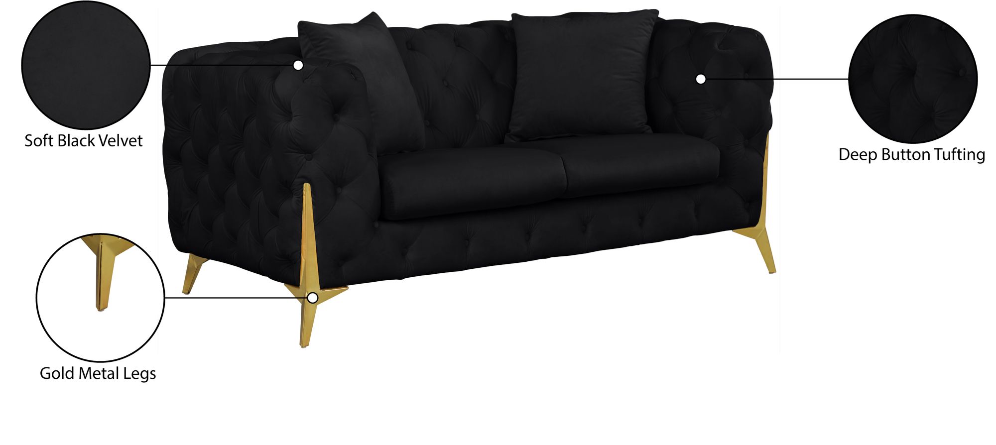 Kingdom Velvet Loveseat