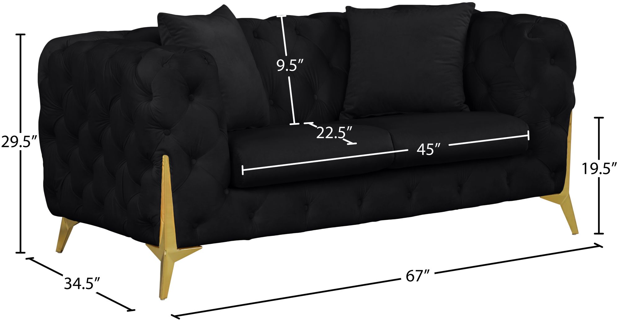 Kingdom Velvet Loveseat