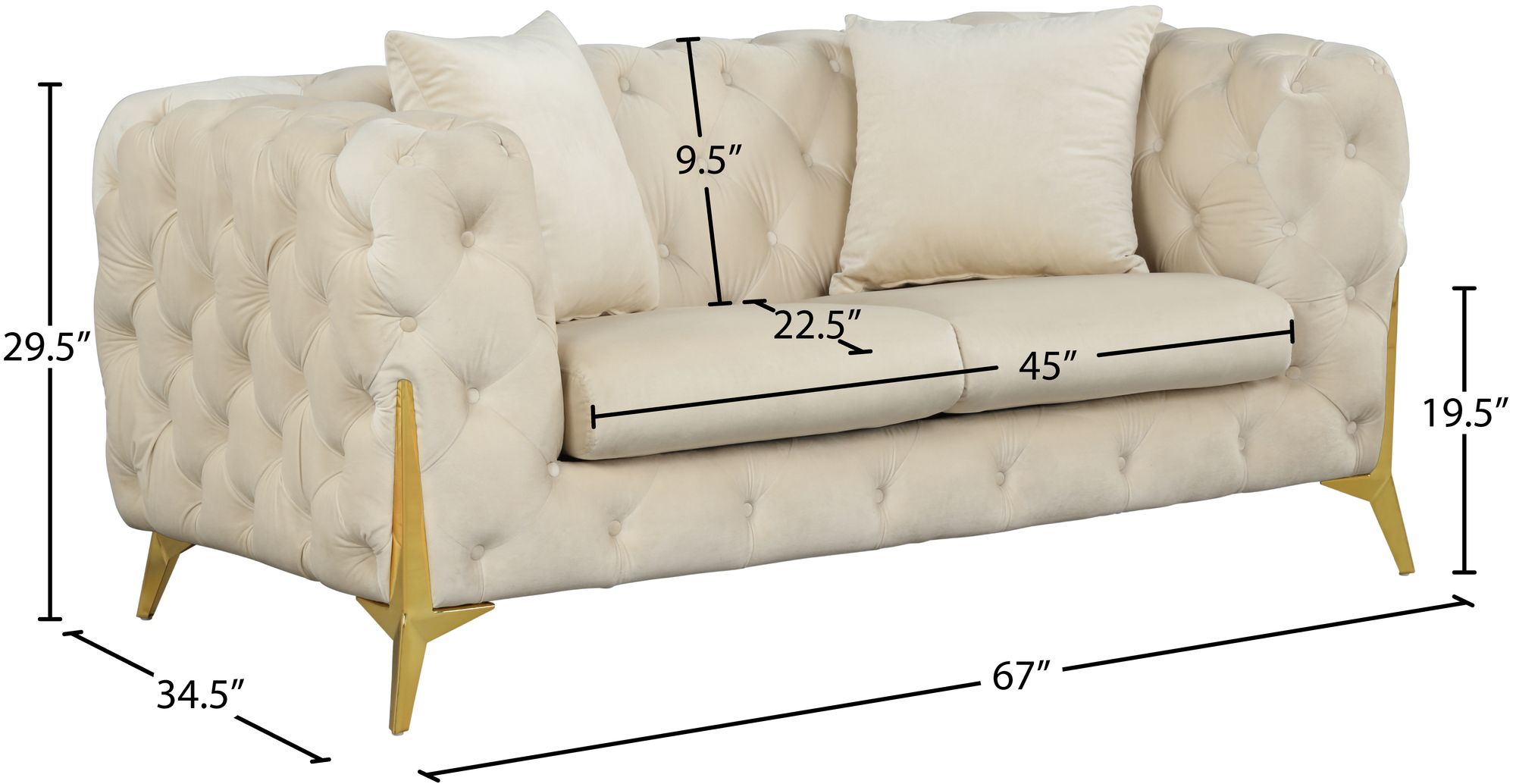 Kingdom Velvet Loveseat