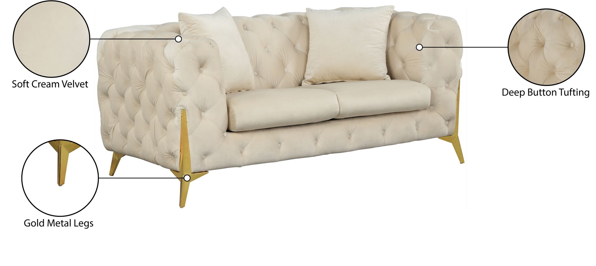 Kingdom Velvet Loveseat