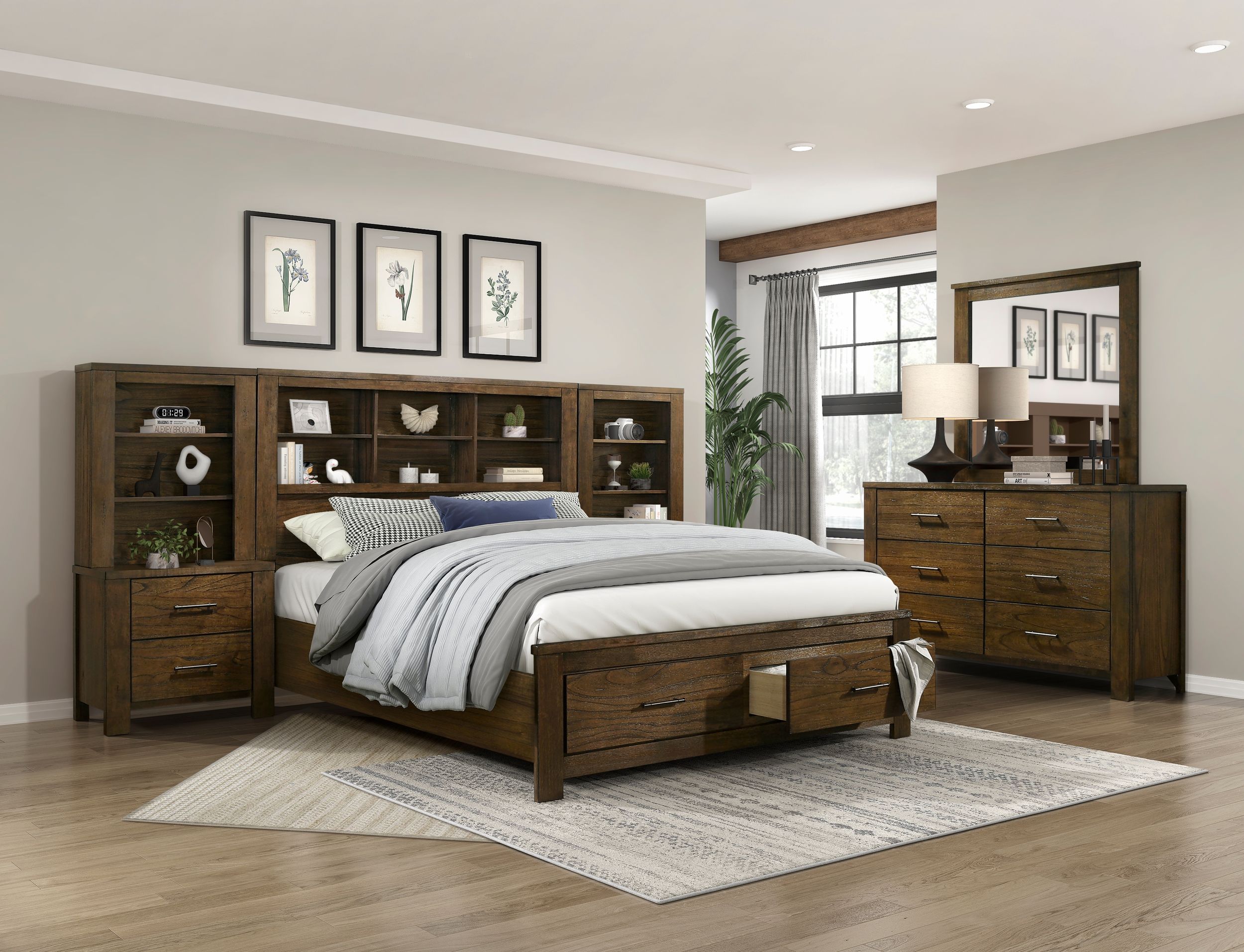 Sullivan Wood Queen Storage Platform Bed