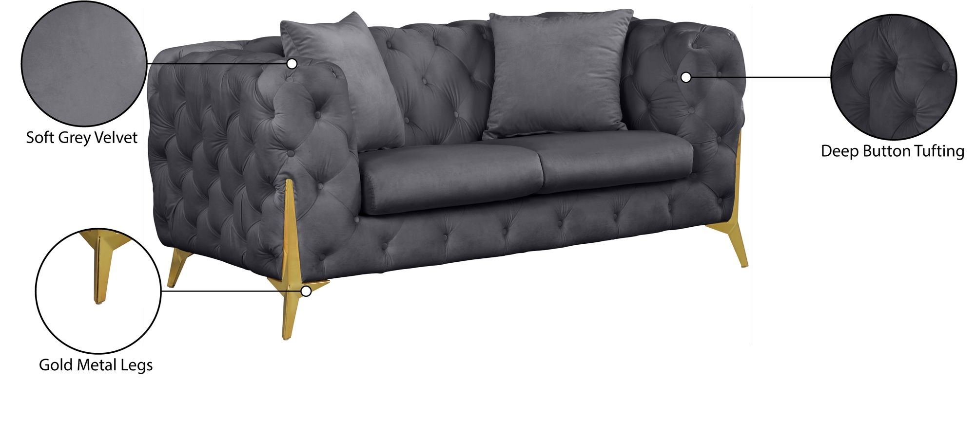Kingdom Velvet Loveseat