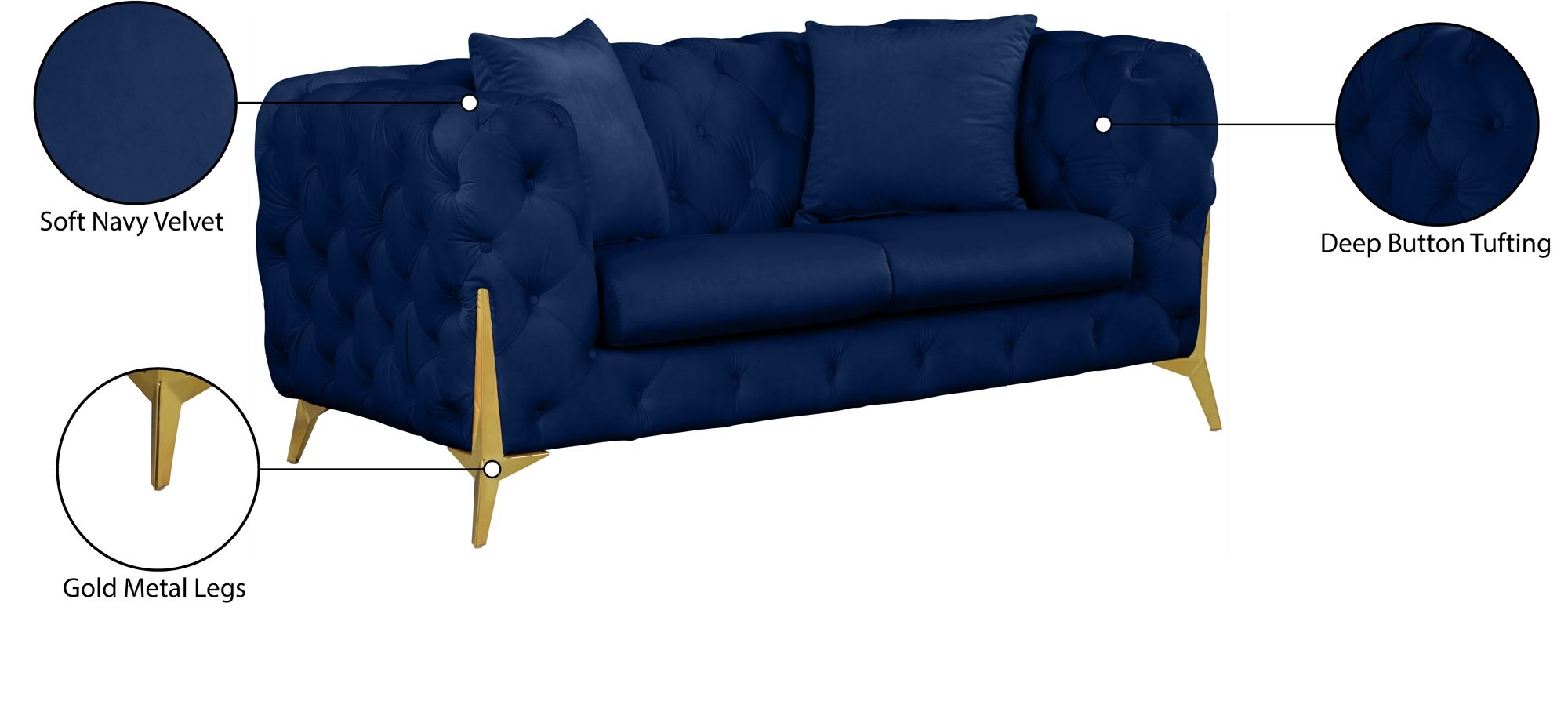 Kingdom Velvet Loveseat