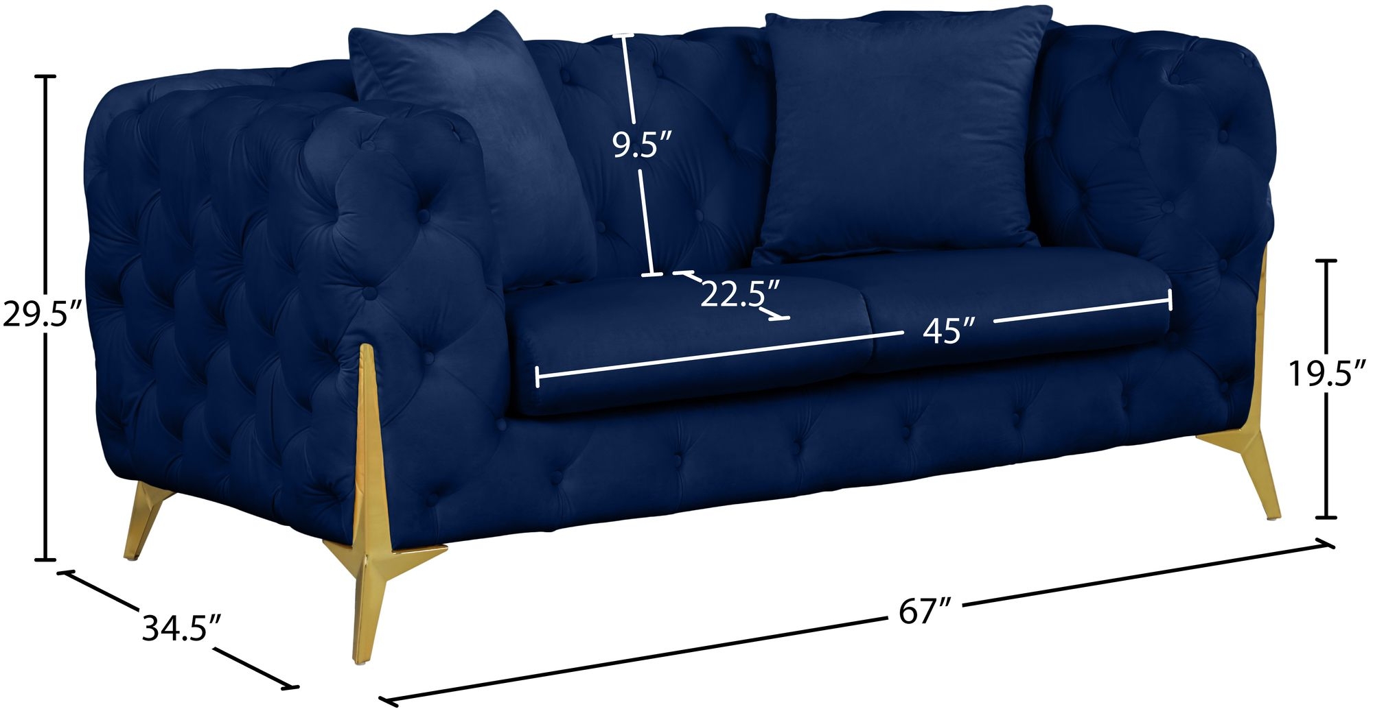 Kingdom Velvet Loveseat