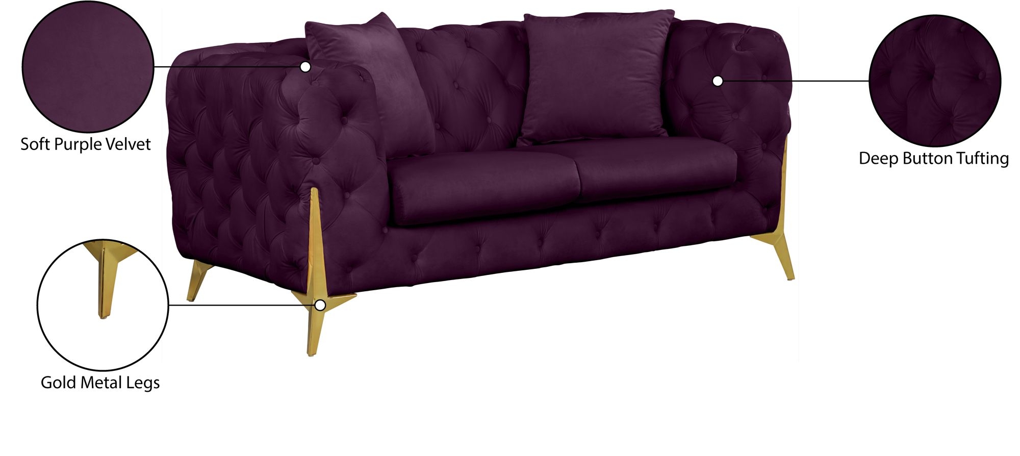 Kingdom Velvet Loveseat
