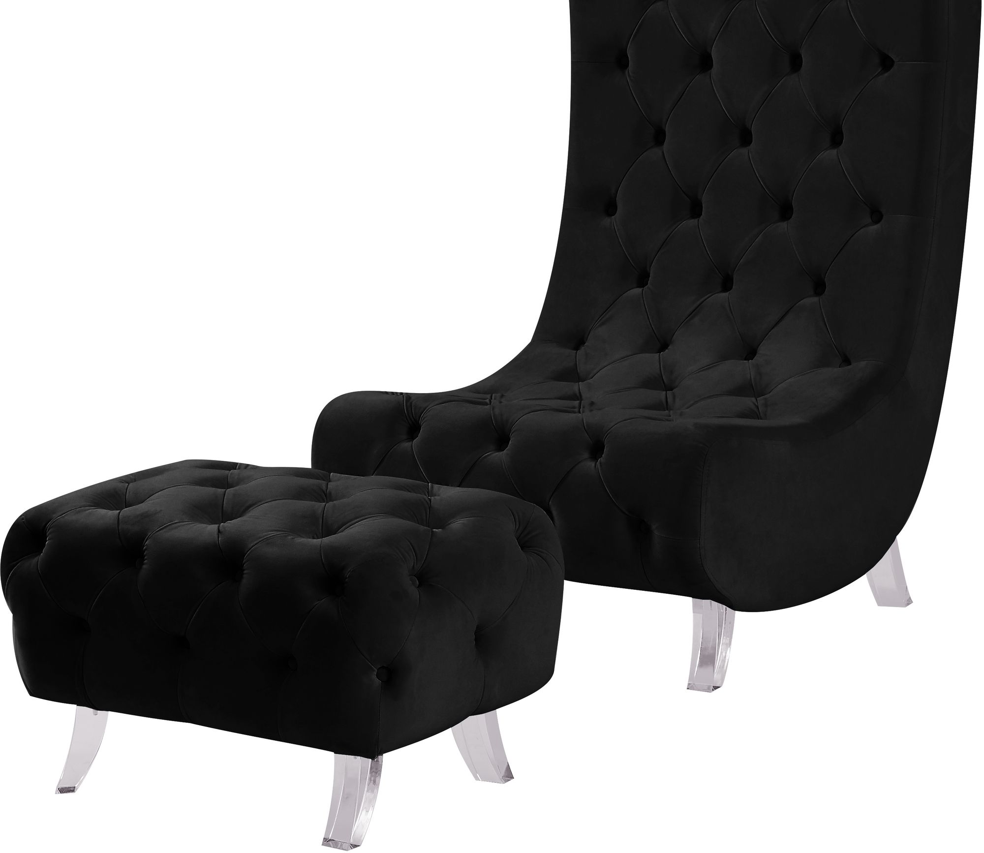 Crescent Velvet Chair