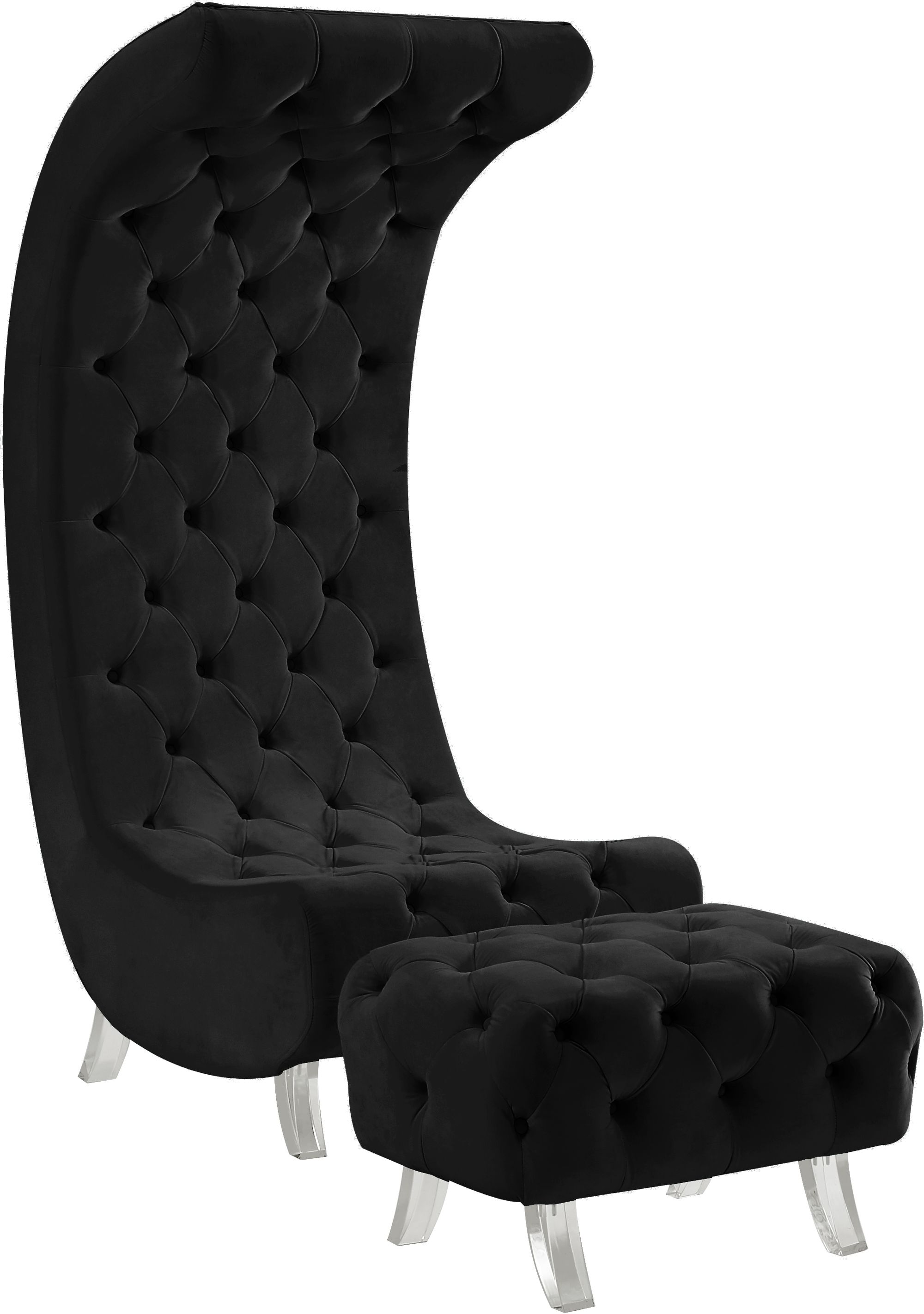 Crescent Velvet Chair