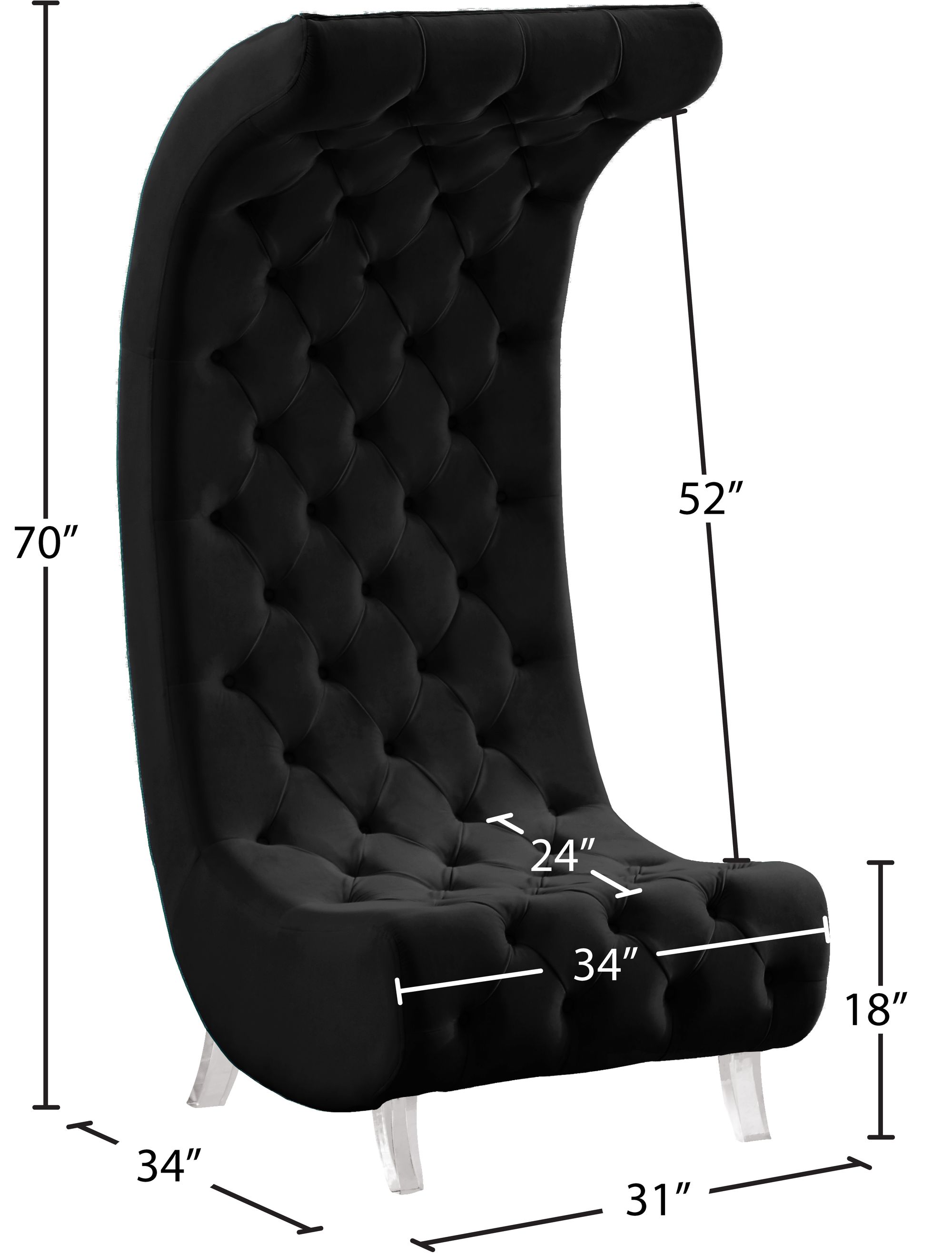 Crescent Velvet Chair