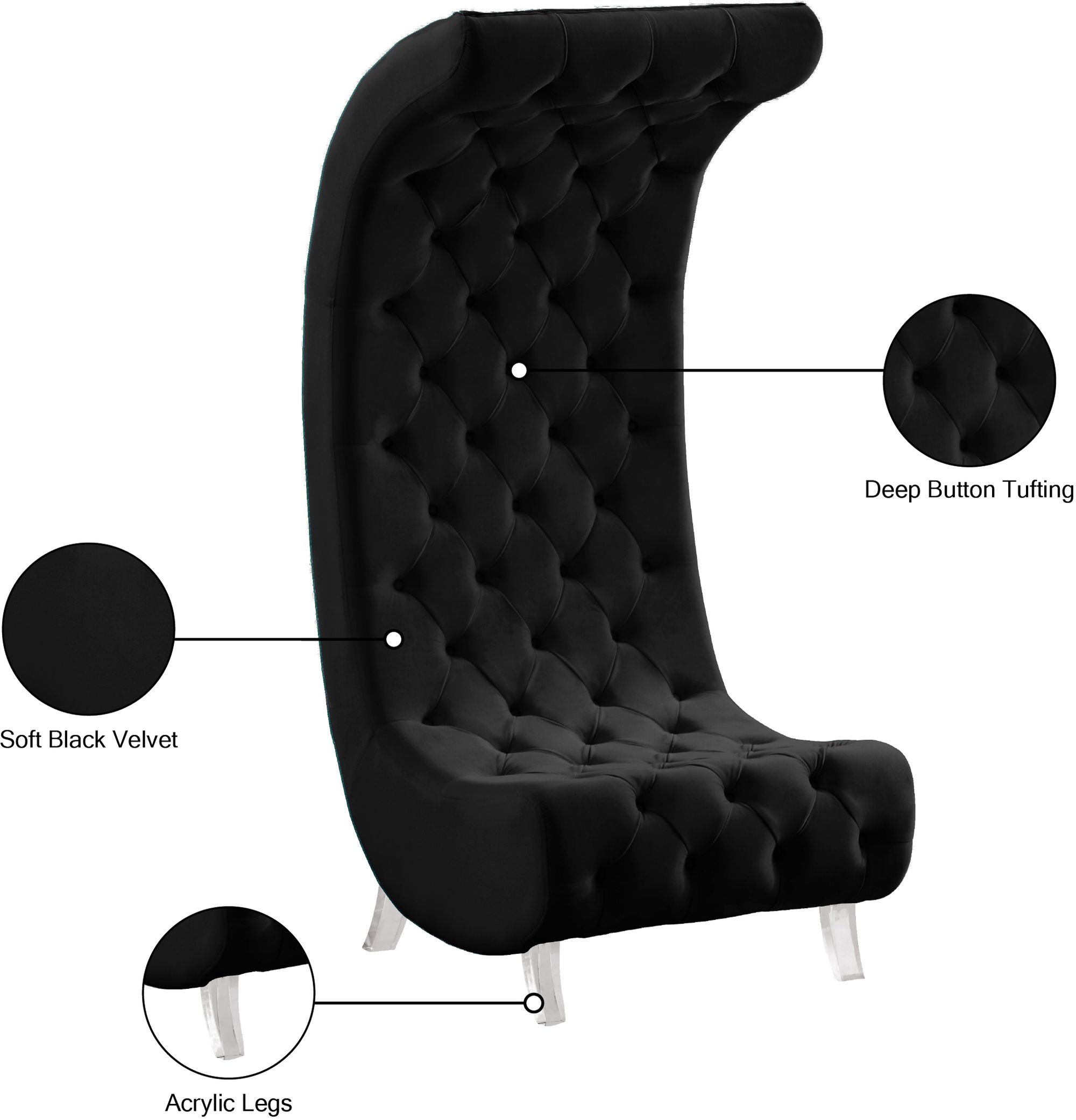 Crescent Velvet Chair