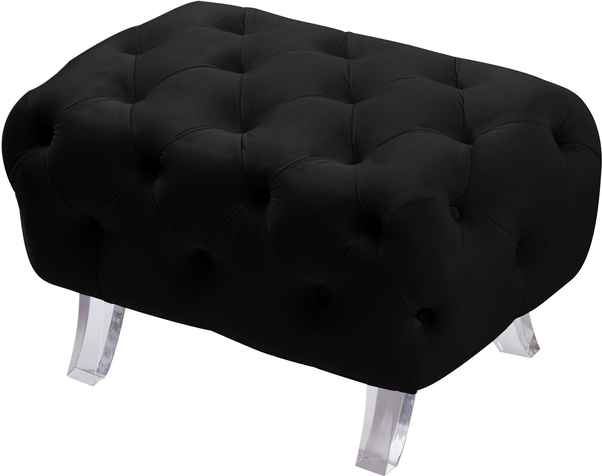 Crescent Velvet Ottoman