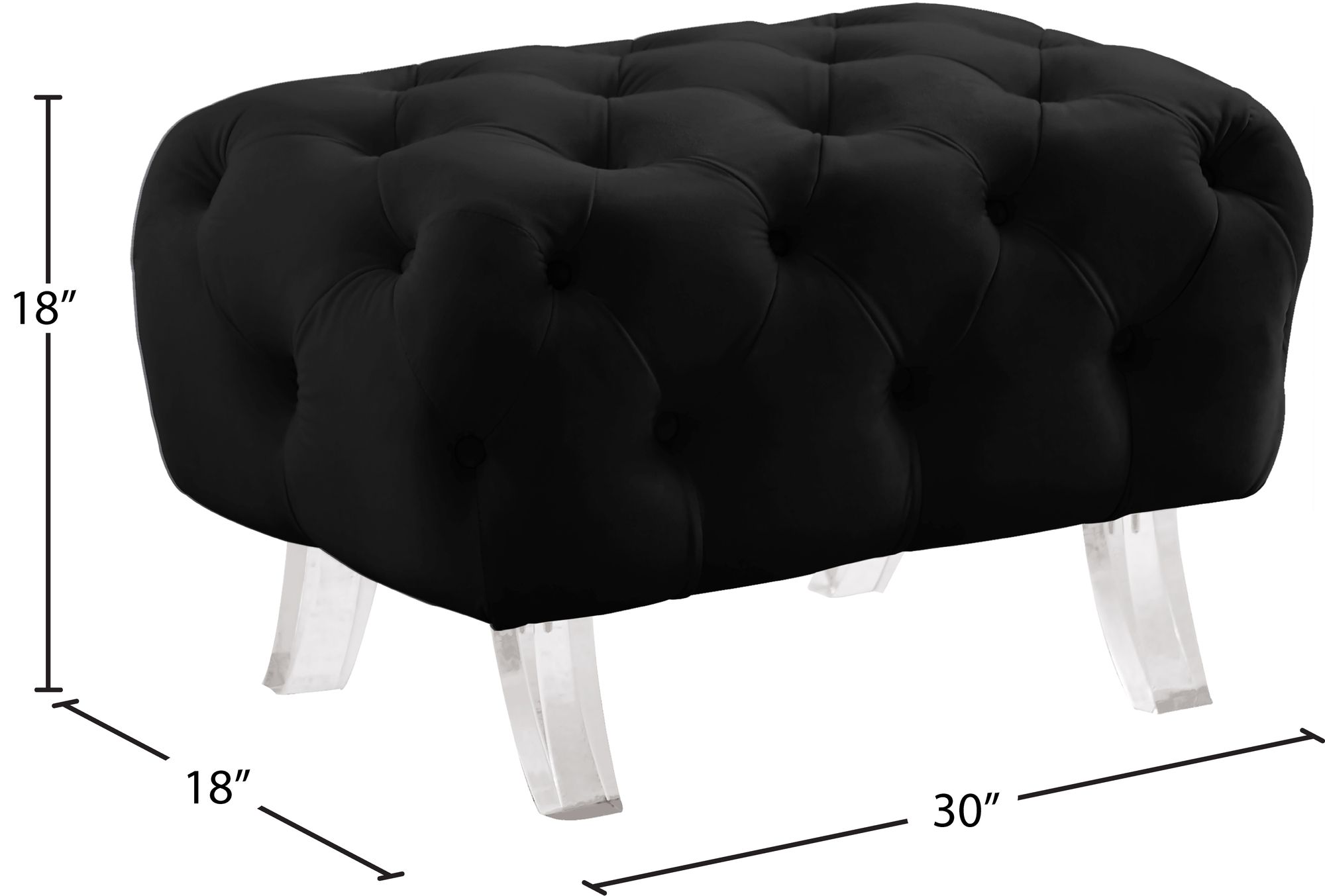 Crescent Velvet Ottoman