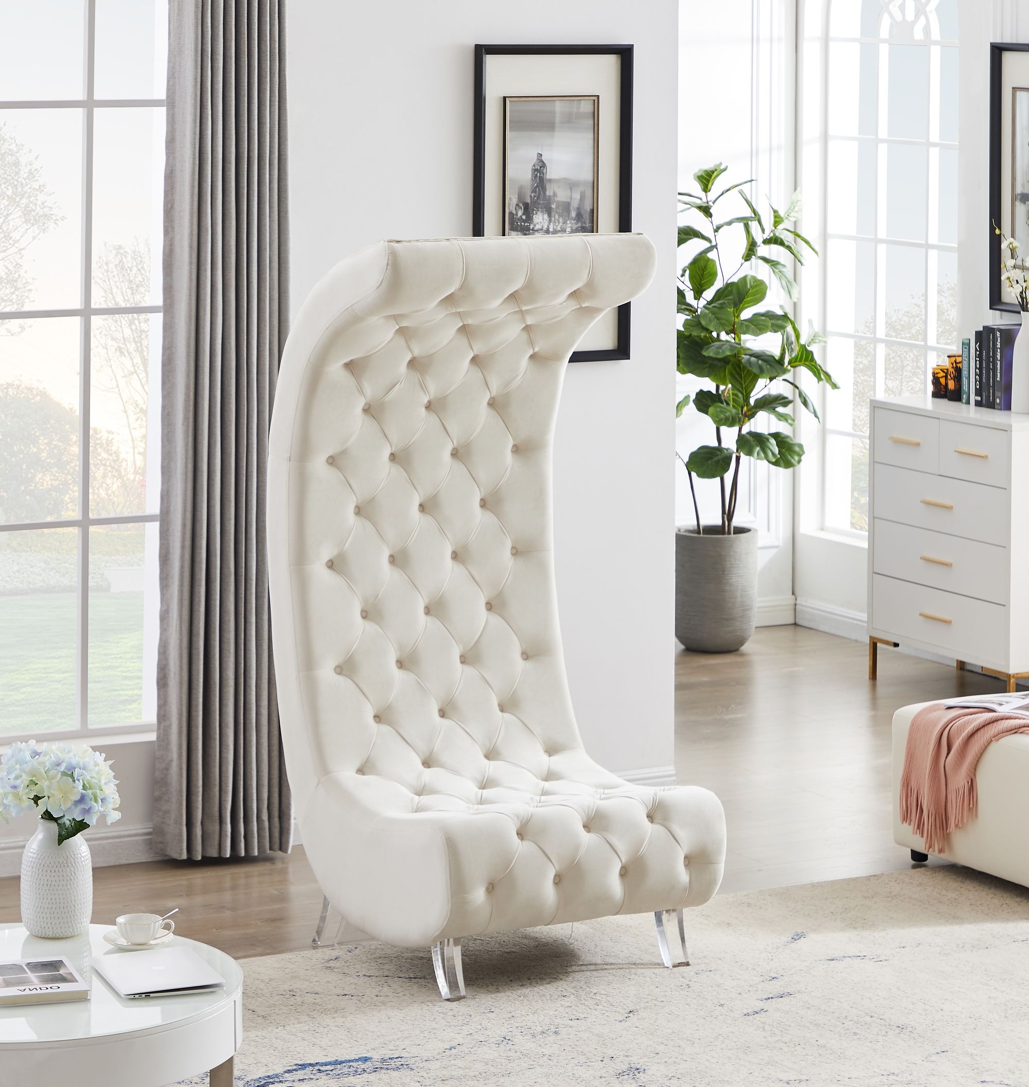 Crescent Velvet Chair