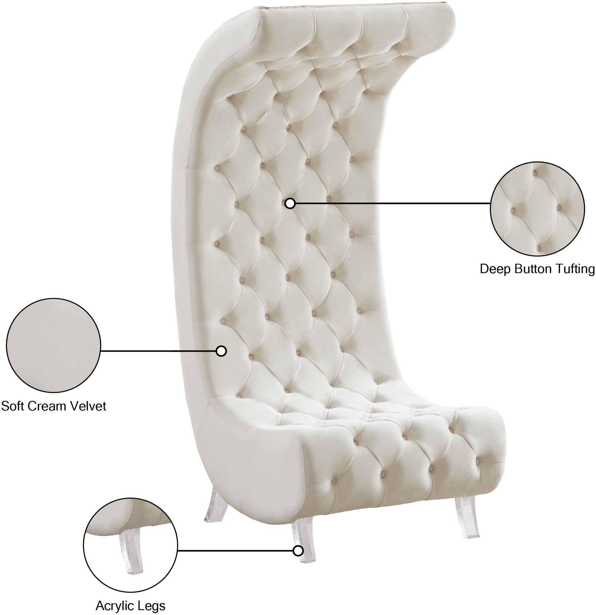 Crescent Velvet Chair