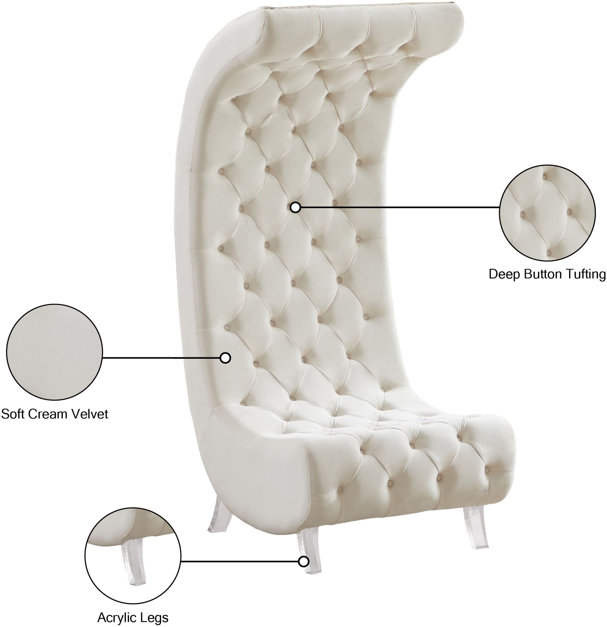 Crescent Velvet Chair