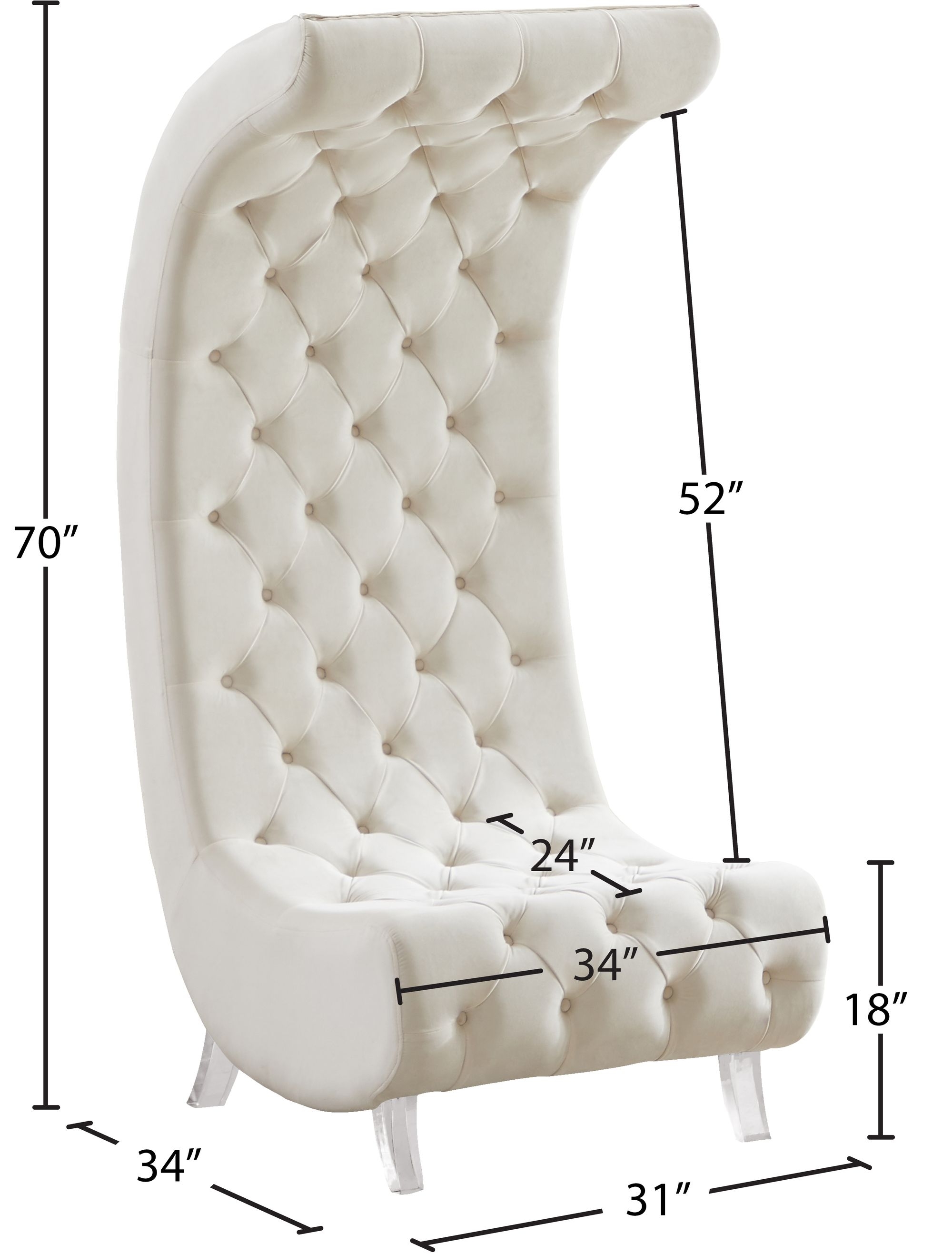 Crescent Velvet Chair