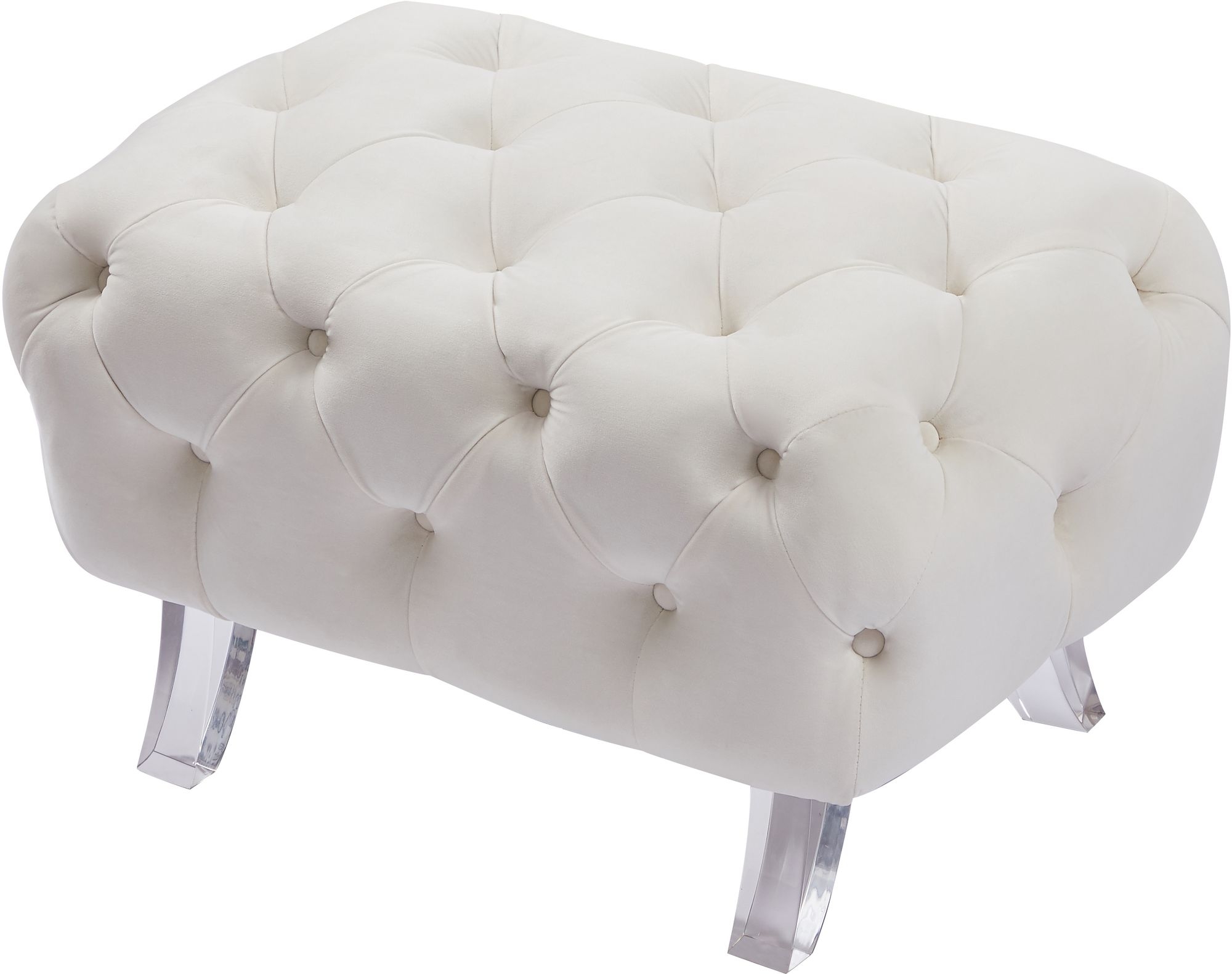 Crescent Velvet Ottoman